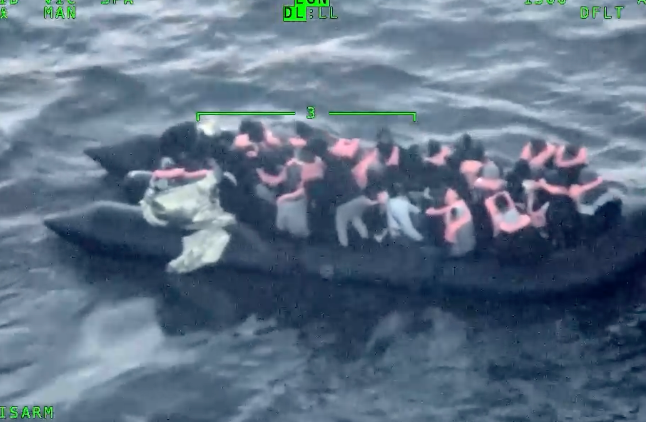 Footage of Charun Magok and then Bol Chuol throwing their coat into the sea on separate boat crossings.