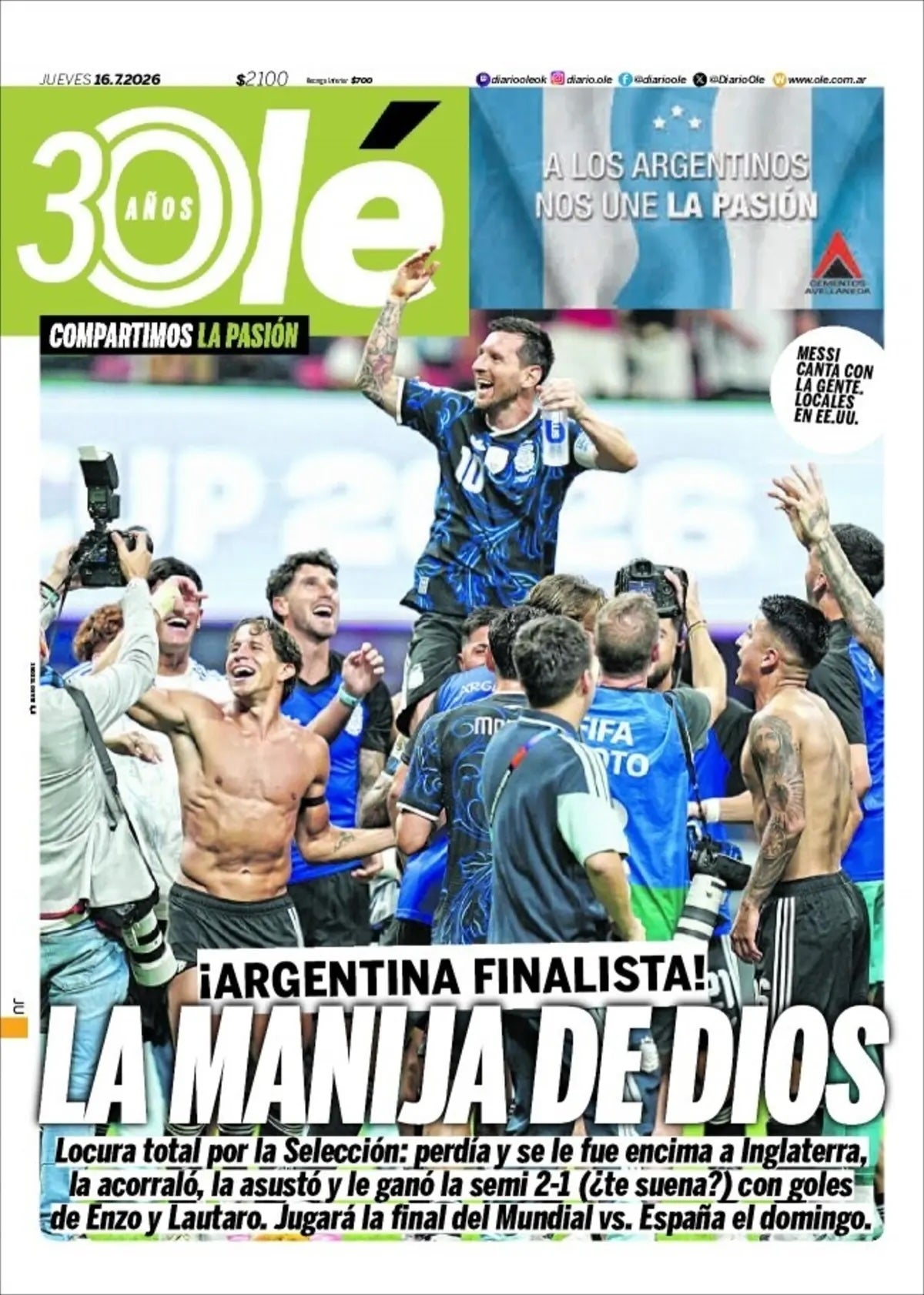 Argentina will play Spain in Sunday's final