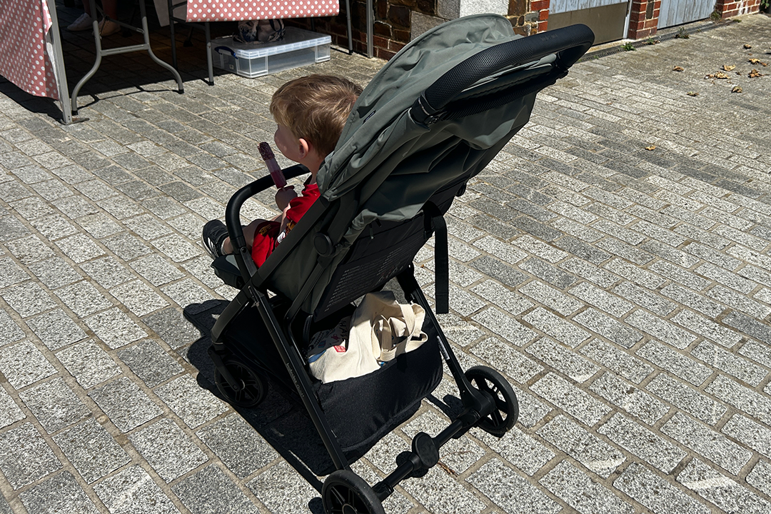 Because of the brilliant upright angle of this stroller, our toddler was super comfortable (Rebecca Moore/The Independent)