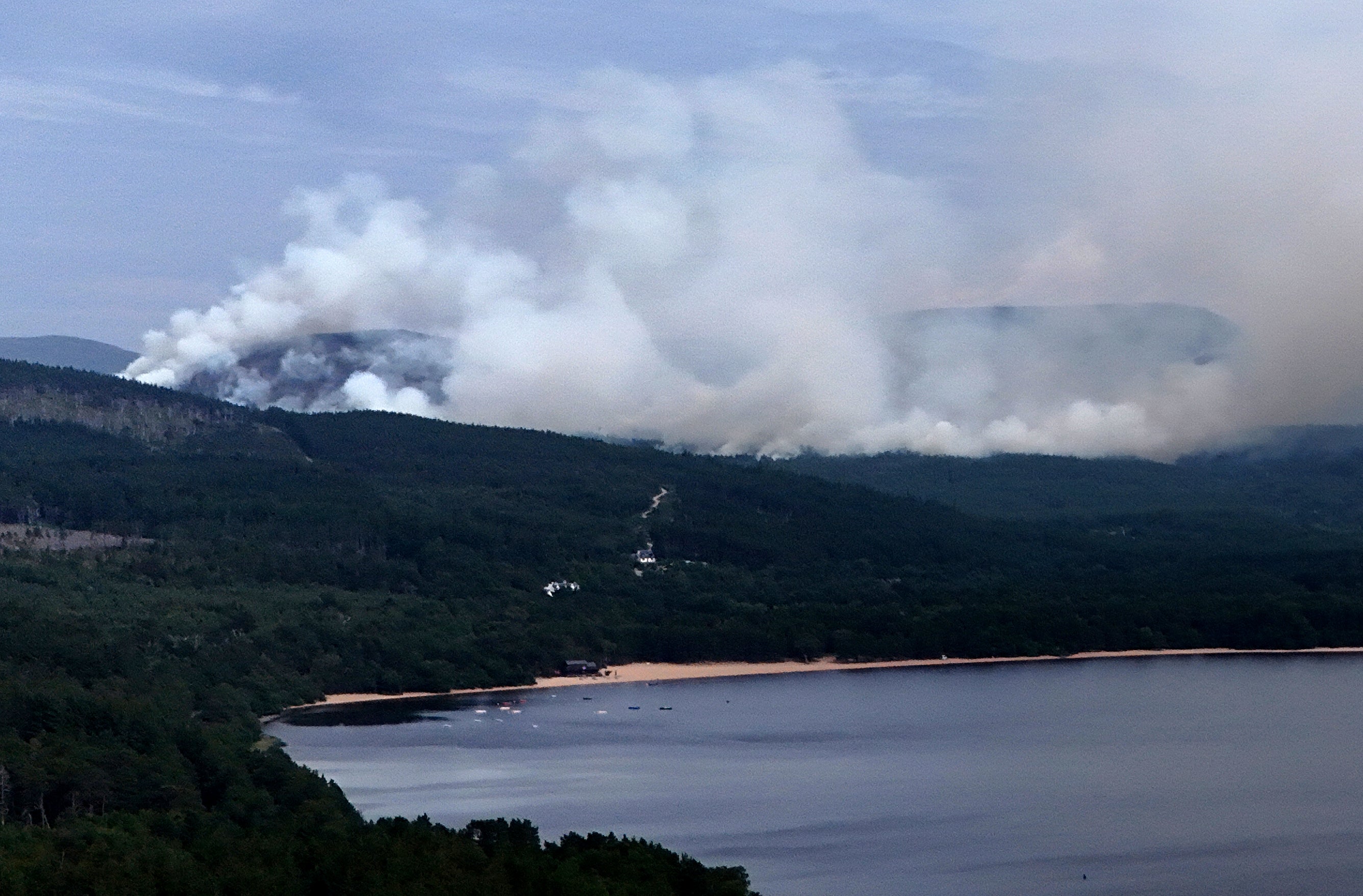 The fire spread to cover a six kilometre area (Andrew Milligan/PA) (PA Wire)