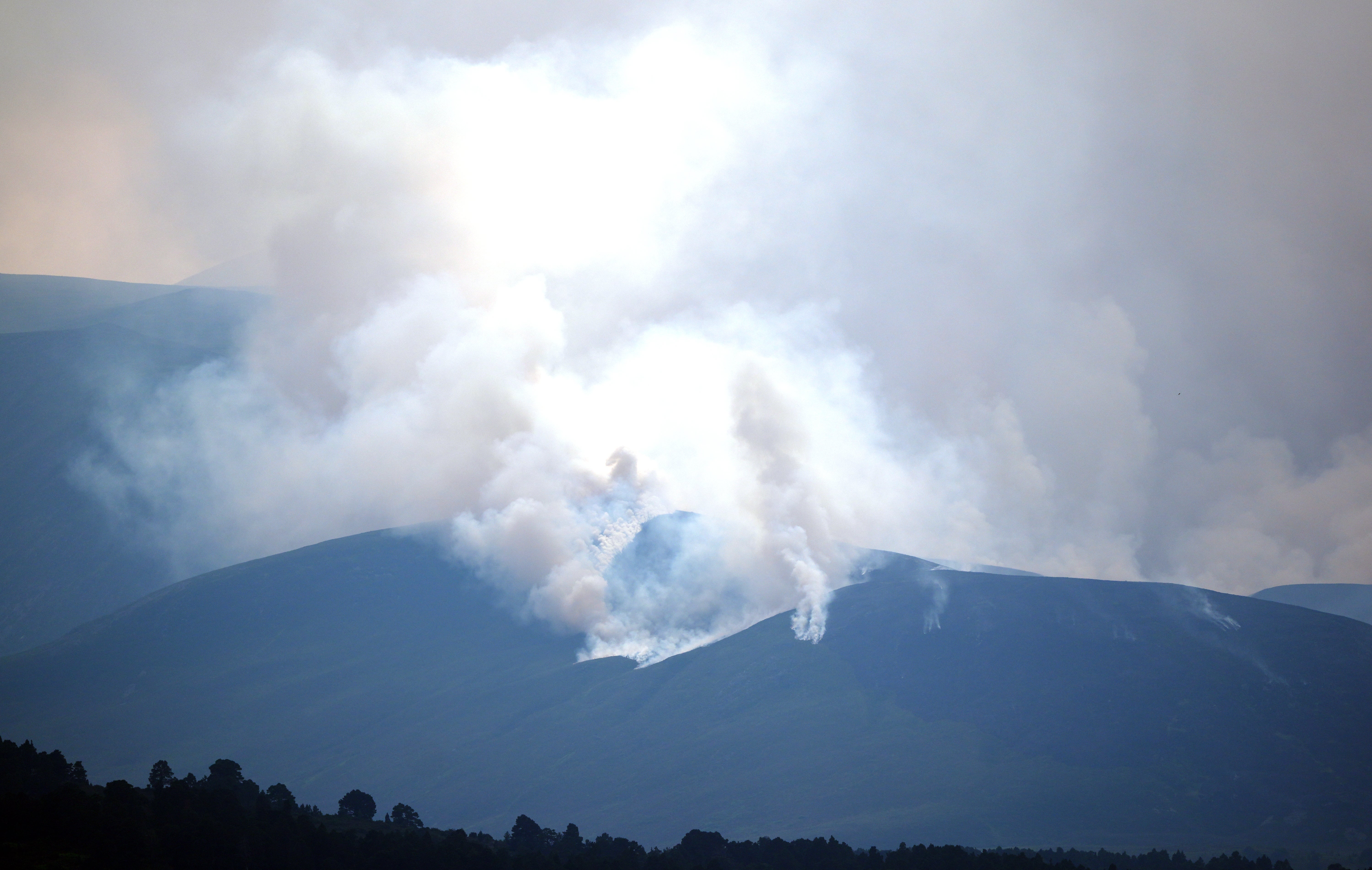 A wildfire in the Cairngorms has entered its third day, as blaze reports across the country soar