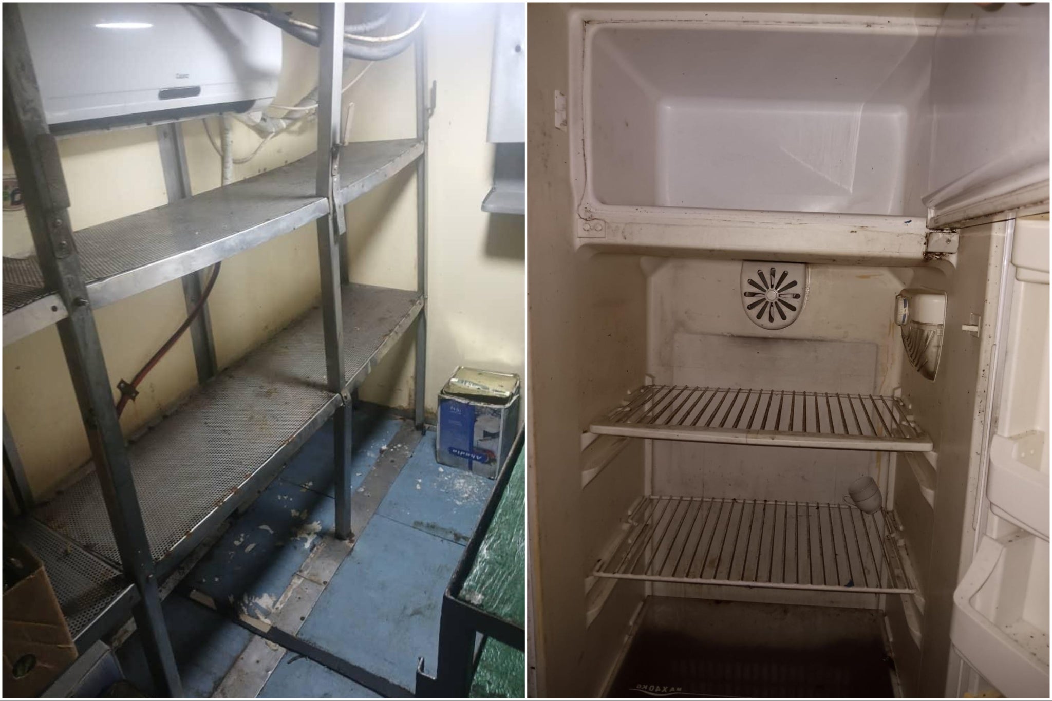 Fridges and food stocks have been left empty onboard stranded ships
