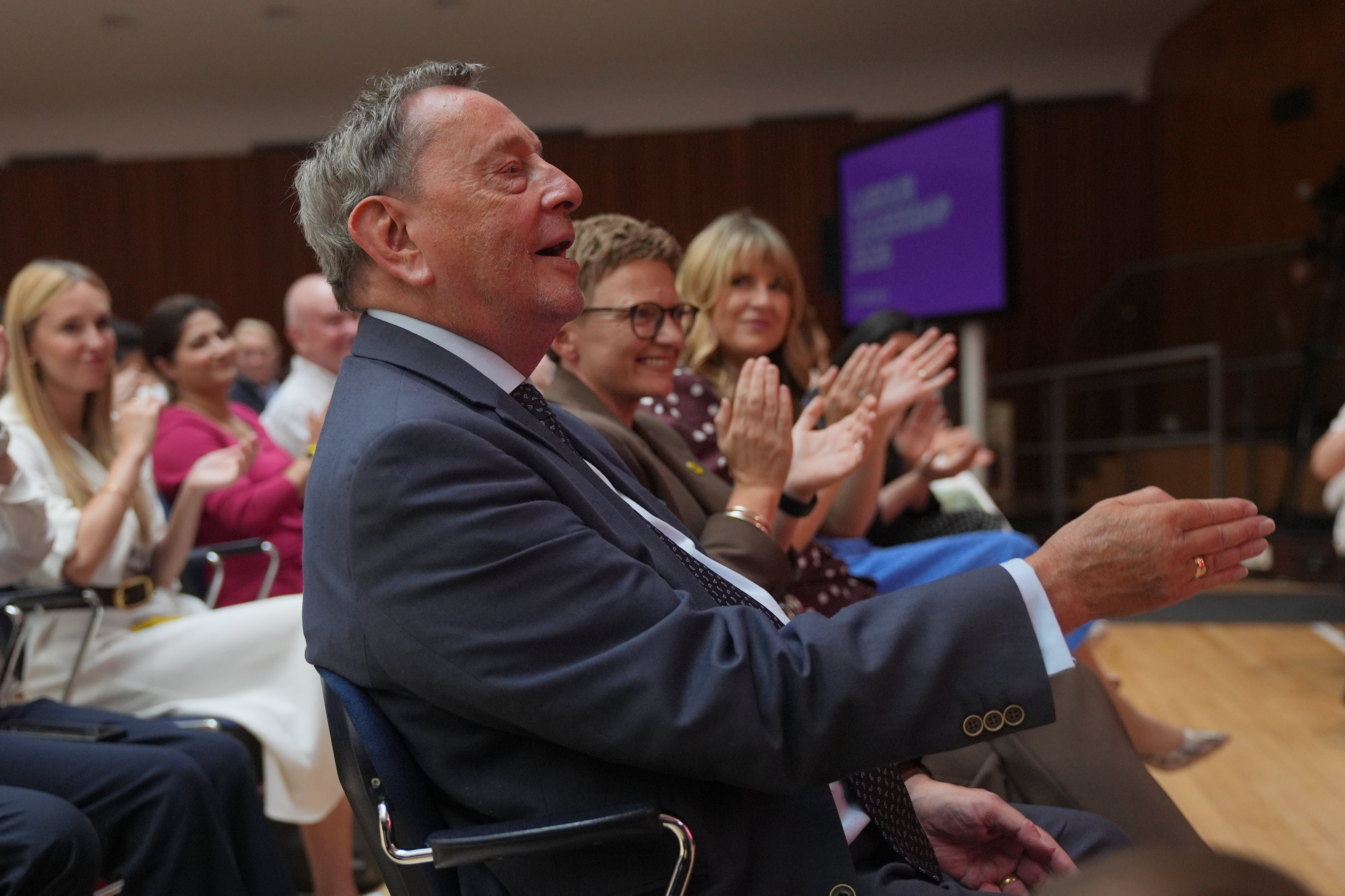 Lord David Blunkett claps as Andy Burnham is officially confirmed as the new leader of the Labour Party (PA)