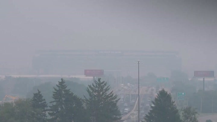 MetLife stadium covered in thick smoke from Canadian wildfires ahead of