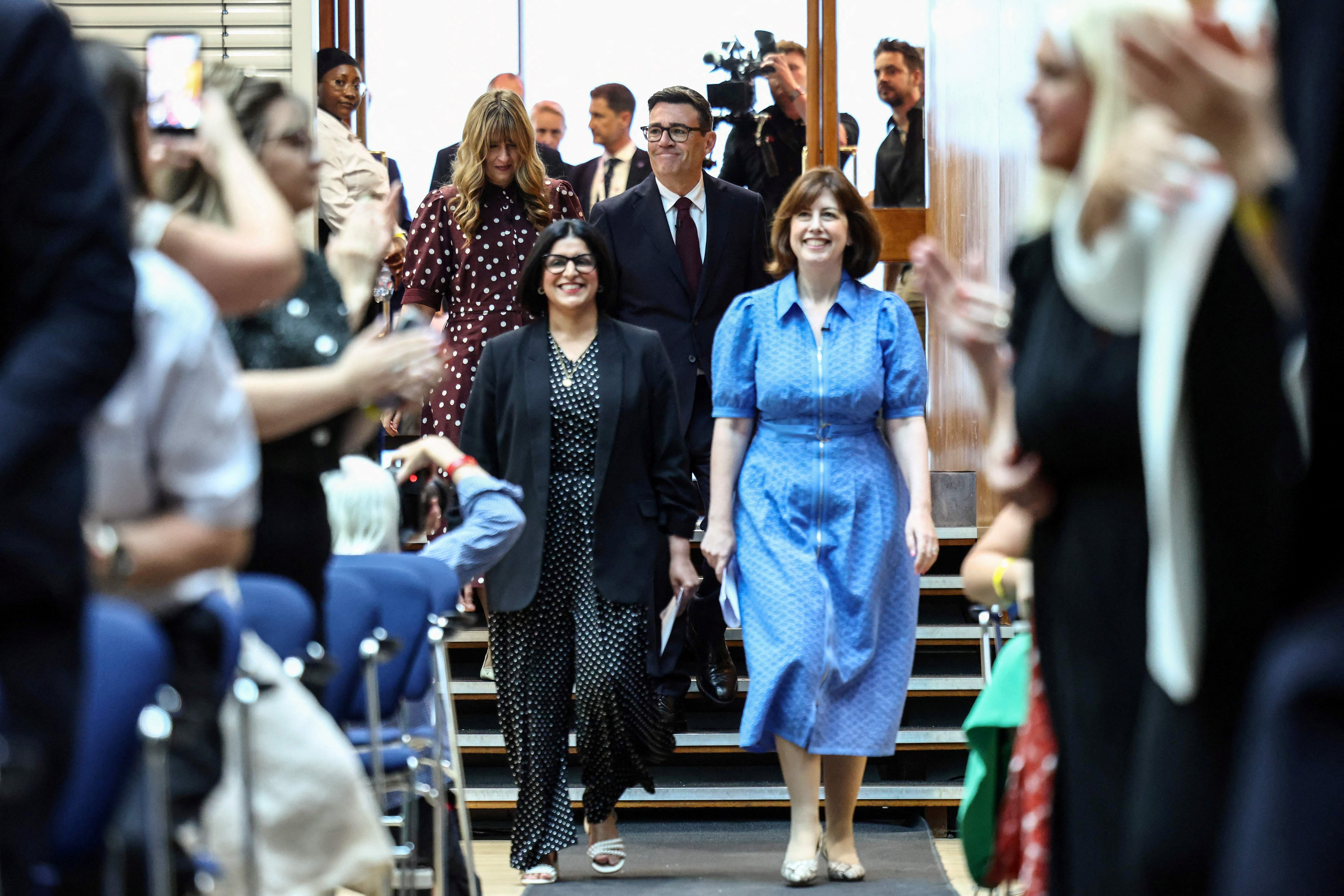 Shabana Mahmood (left) and Lucy Powell (right) introduced the new leader
