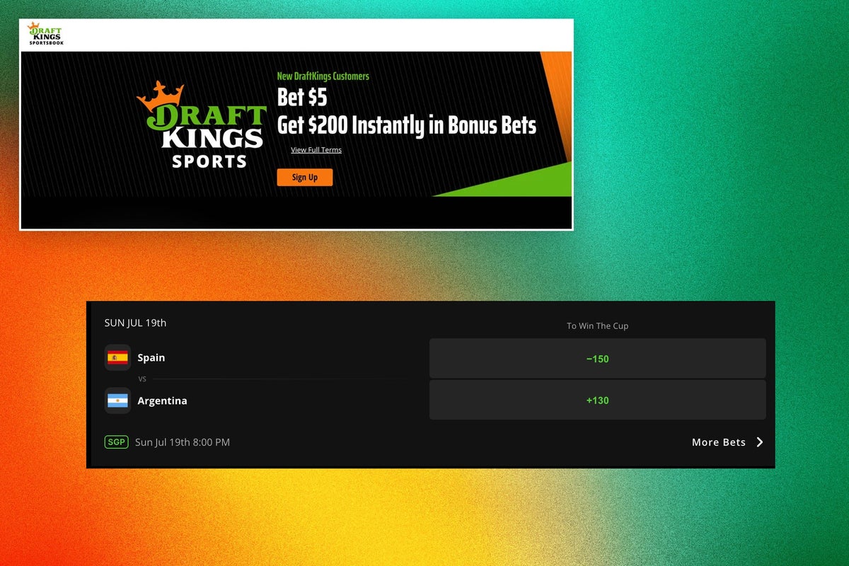 DraftKings Spain vs Argentina promo: $200 in bonus bets instantly for betting $5