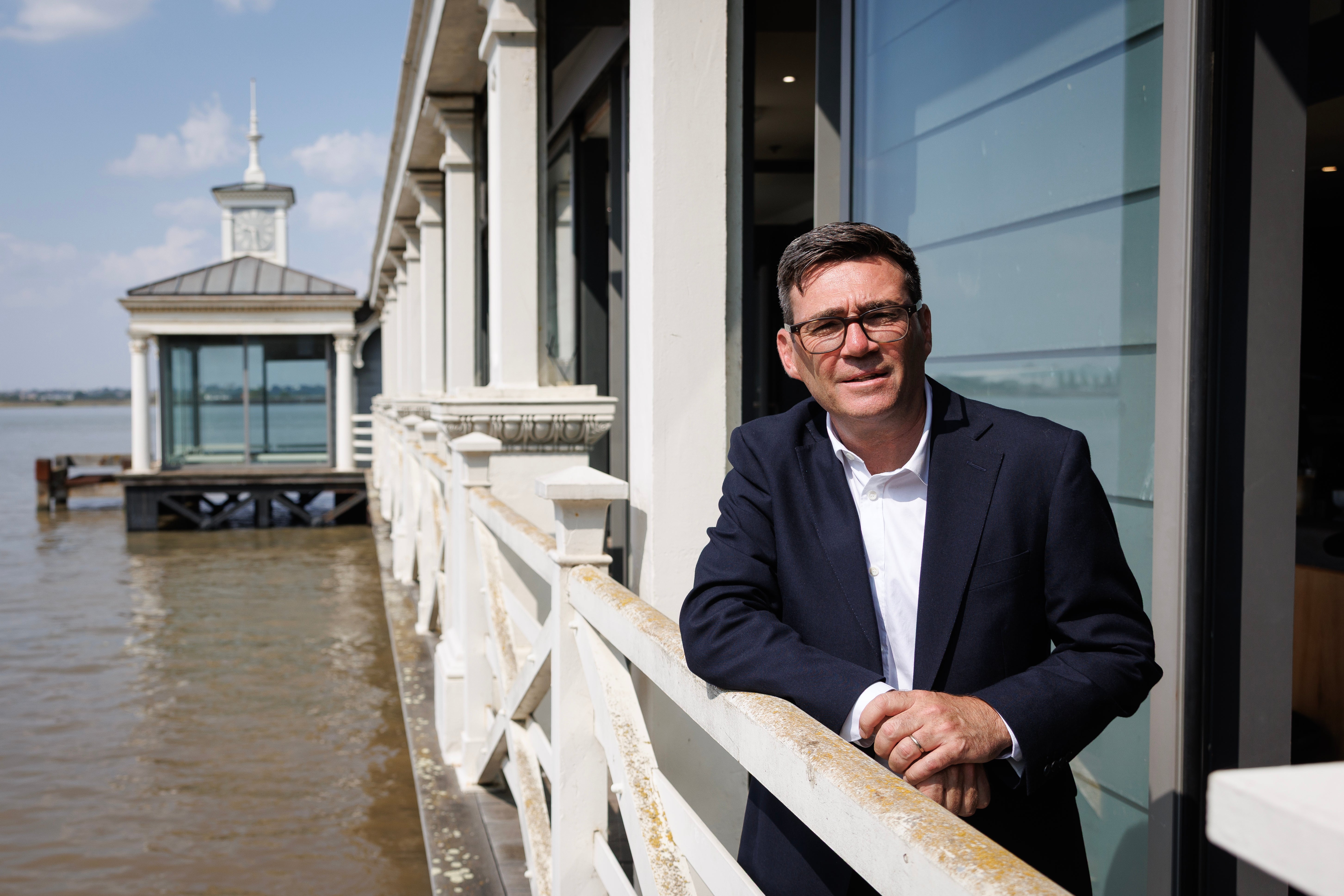 Andy Burnham made his first official visit as Labour leader to Gravesend Pier