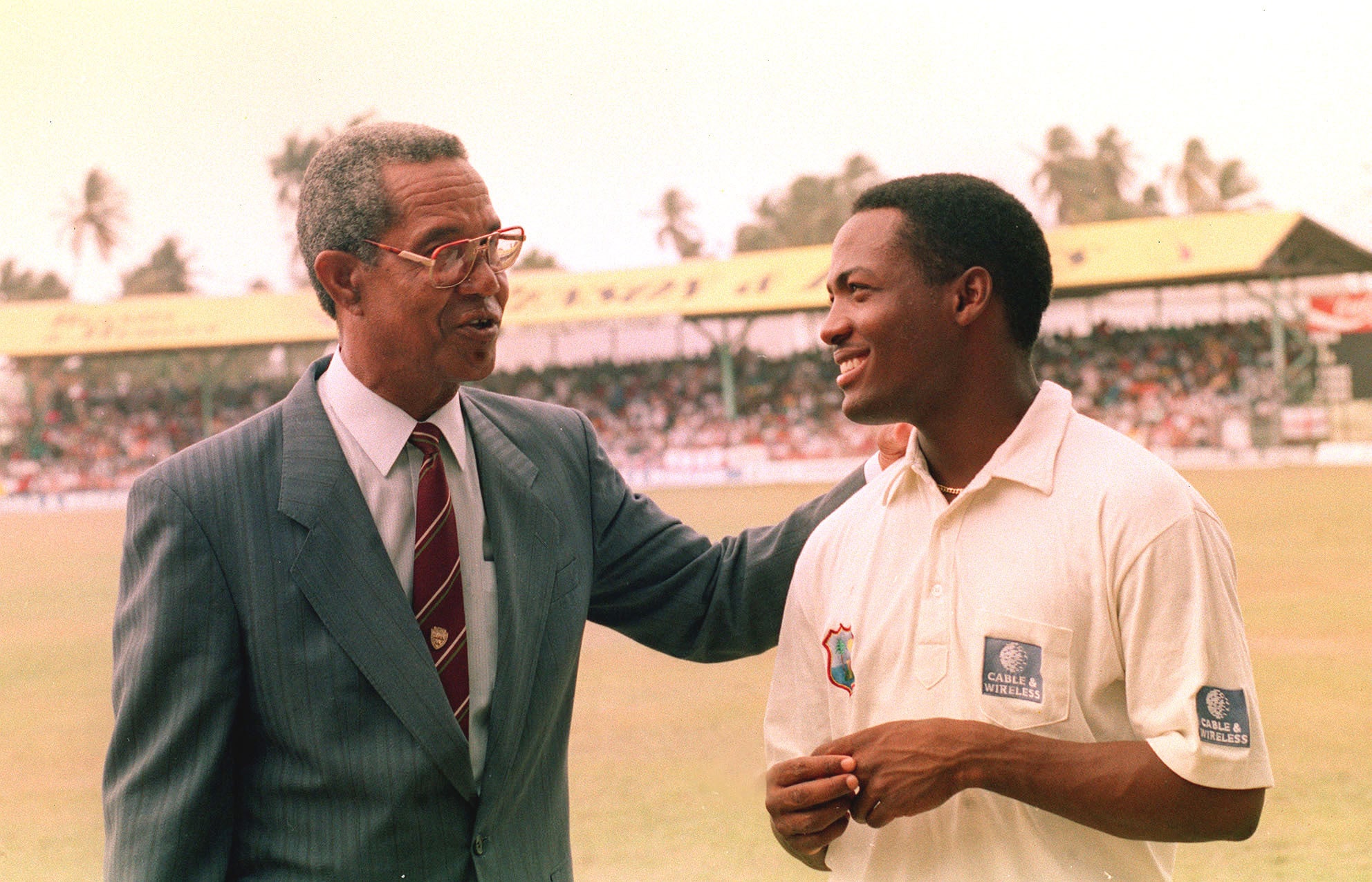 Sir Garfield Sobers with Brian Lara (Rebecca Naden/PA). (PA Archive)