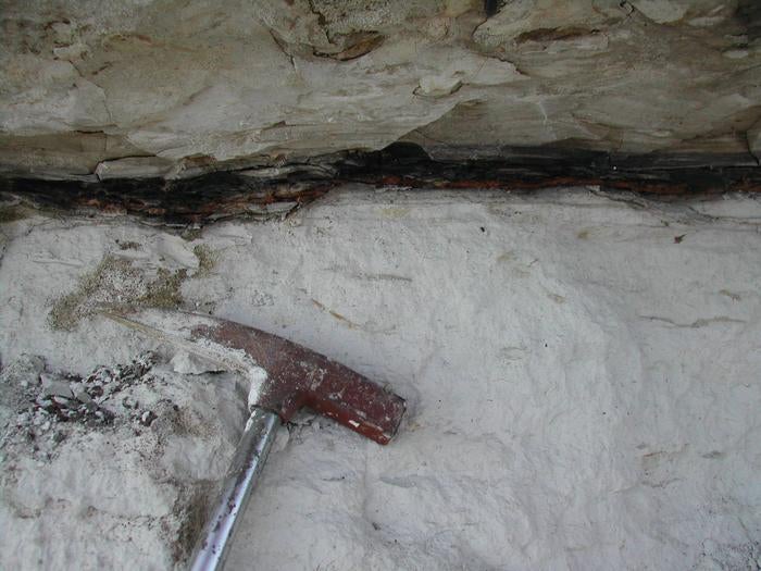 Residue of the crater’s impact was found in a thin layer of clay