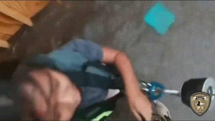 Moment young girl is hoisted into helicopter in Texas floods rescue