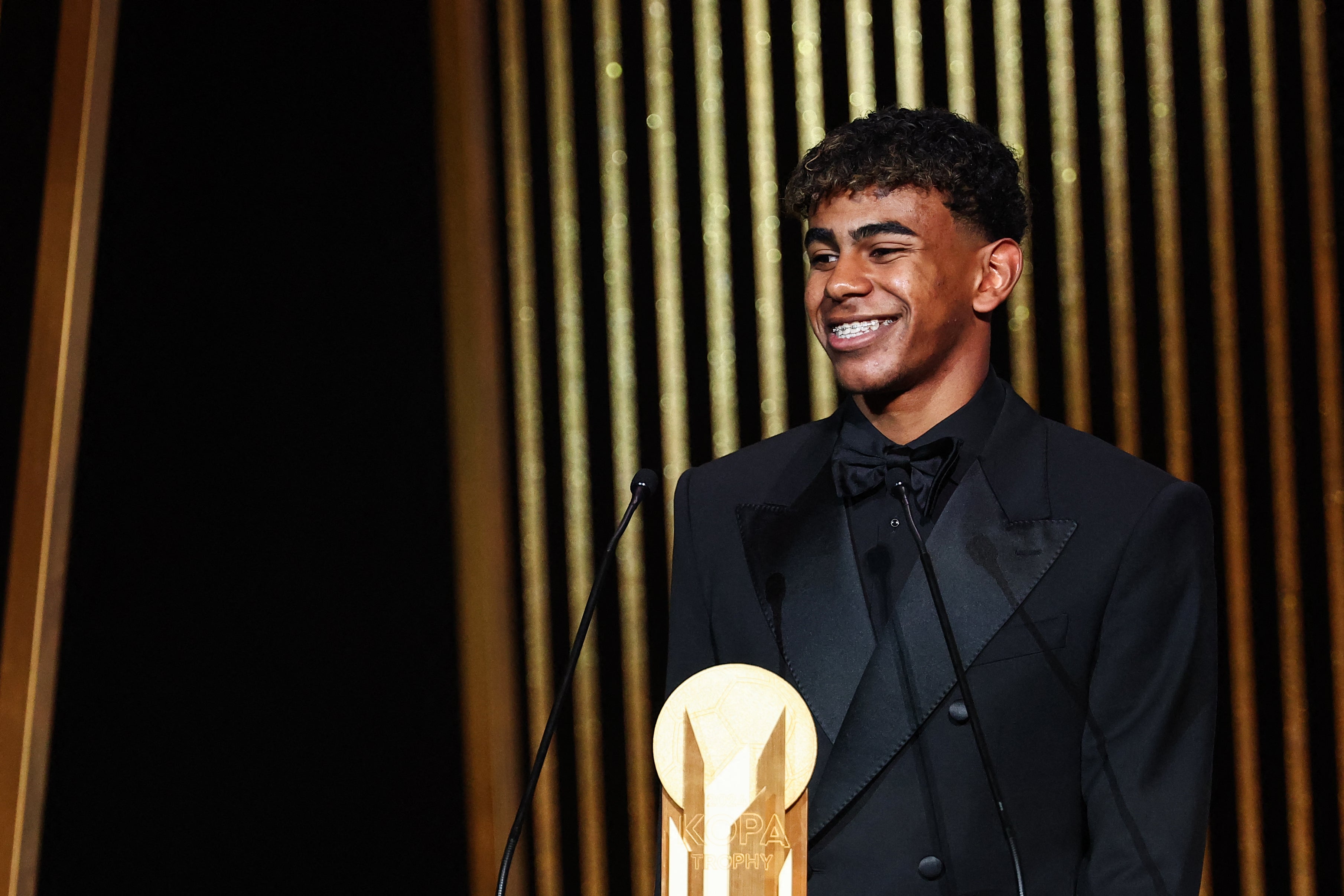 A 16-year-old Yamal winning the best young player award at the 2024 Ballon d’Or