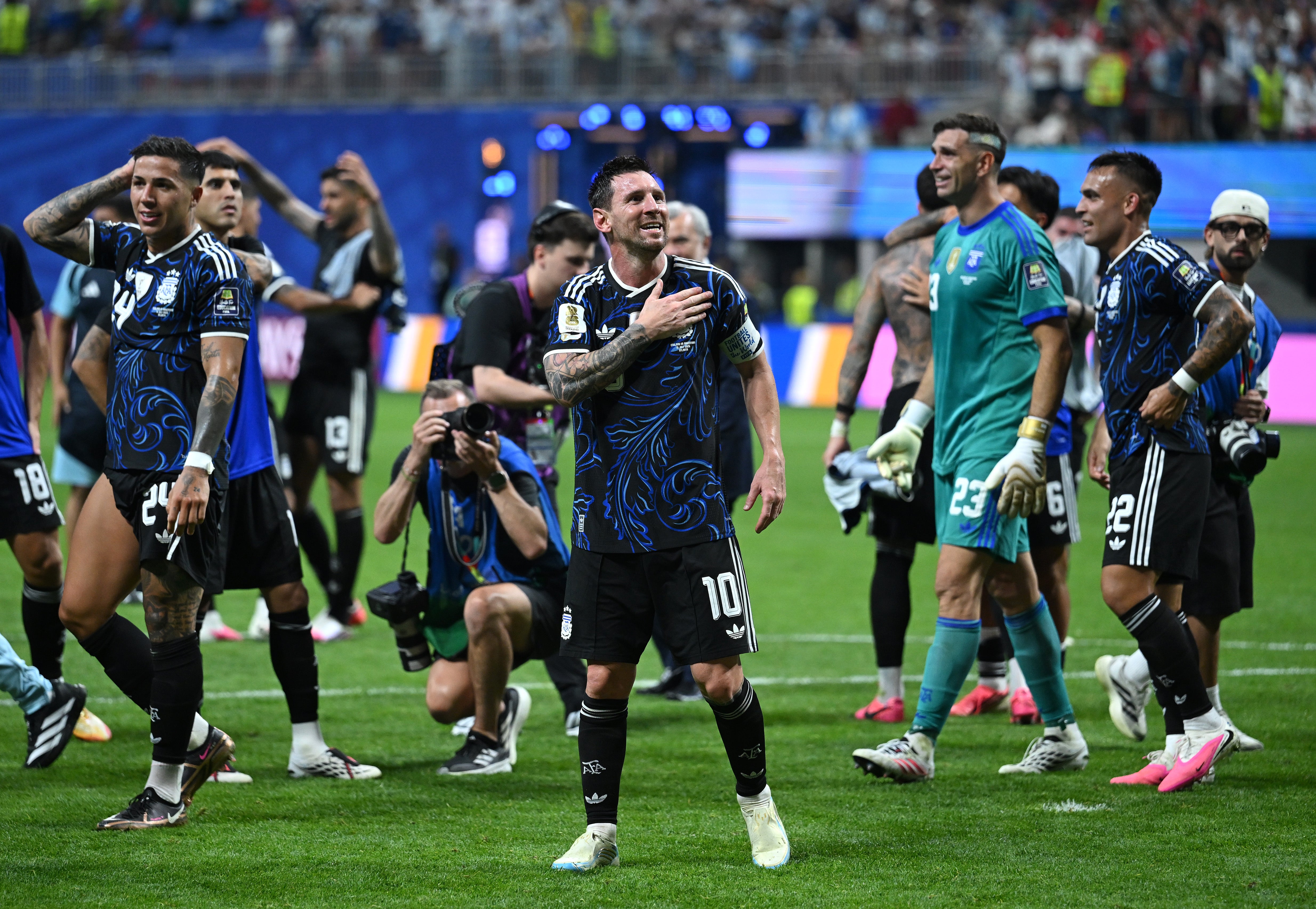 Messi notched both assists as Argentina beat England in the semi-finals