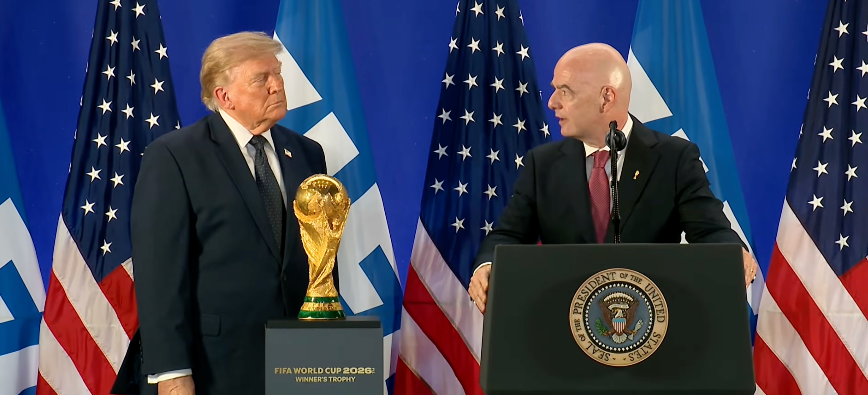 'The American dream, Mr President, came to a reality,' Infantino said. (White House)