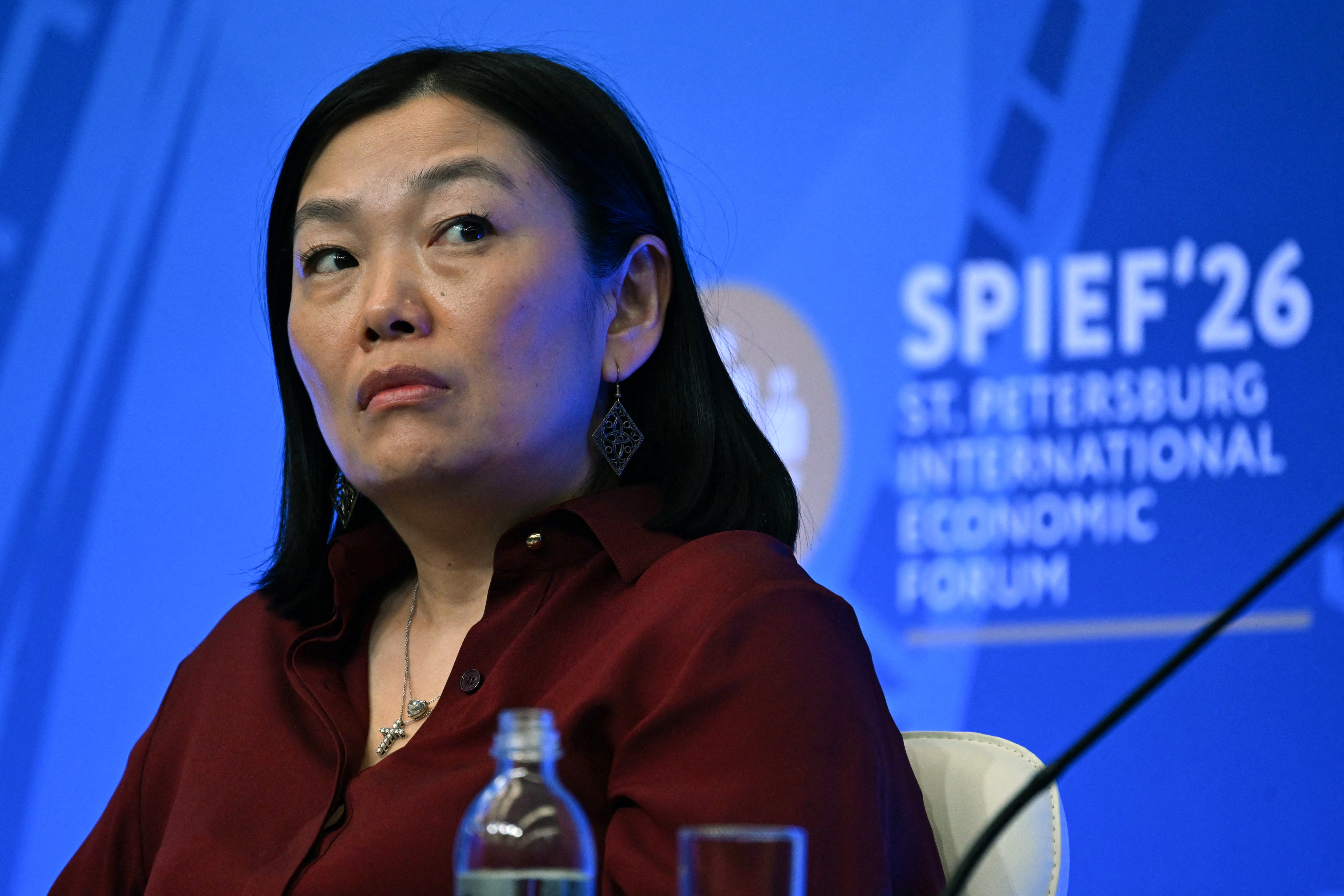 Wildberries founder and CEO Tatyana Kim (seen here attending the St Petersburg International Economic Forum on 5 June 2026) is Russia's richest woman