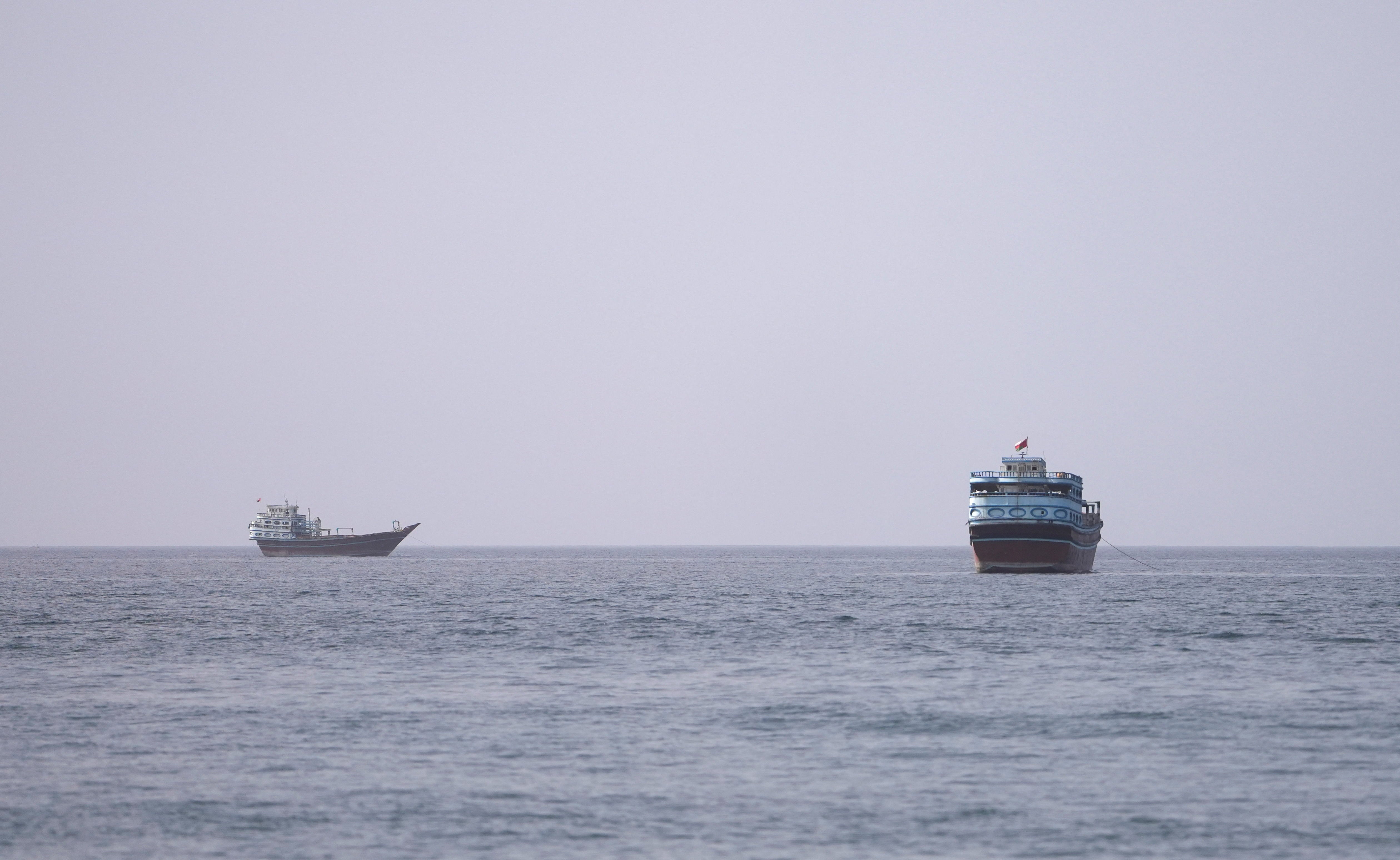 Vessels at the Strait of Hormuz, as seen from Musandam