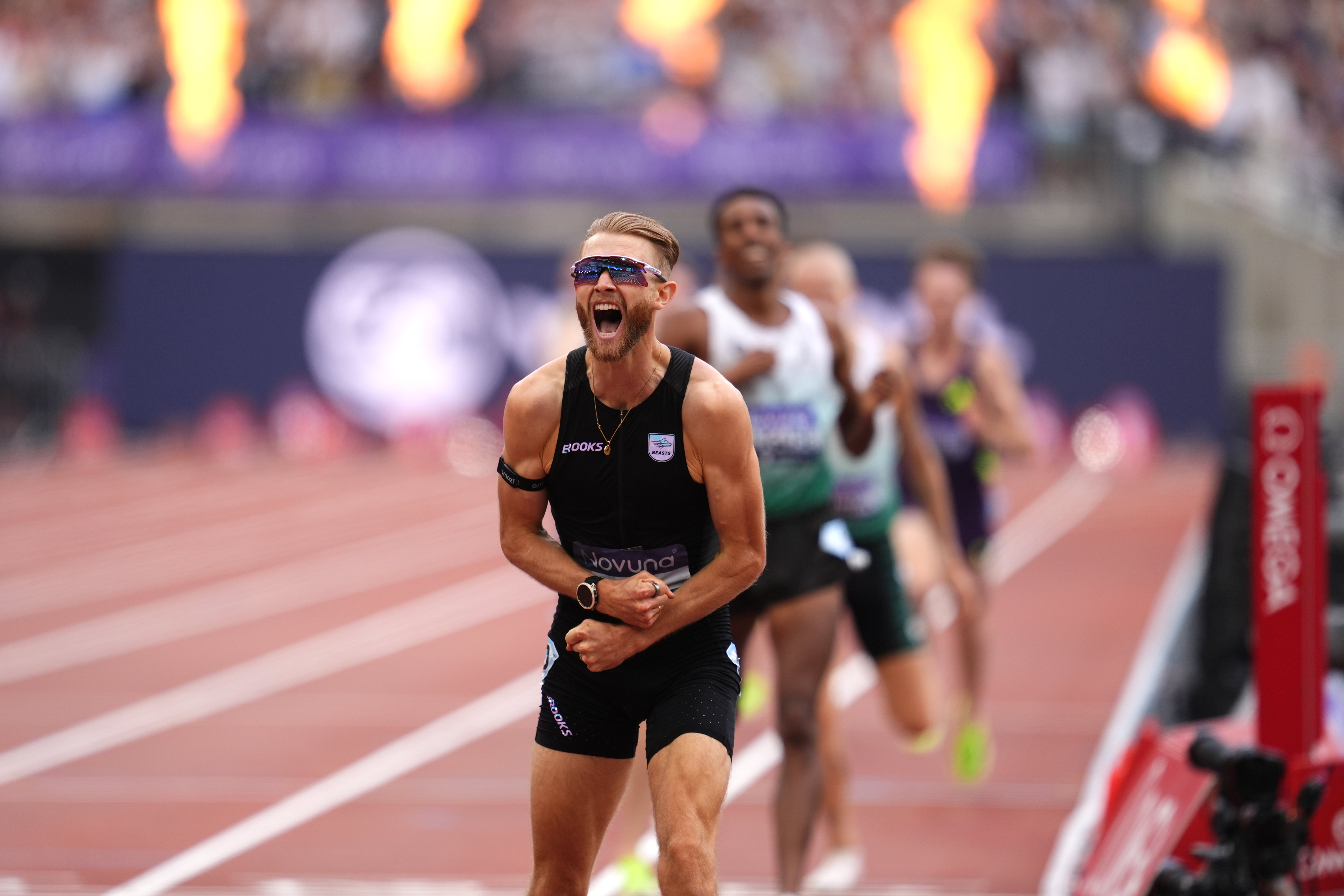 Josh Kerr celebrates his achievement (Adam Davy/PA) (PA Wire)