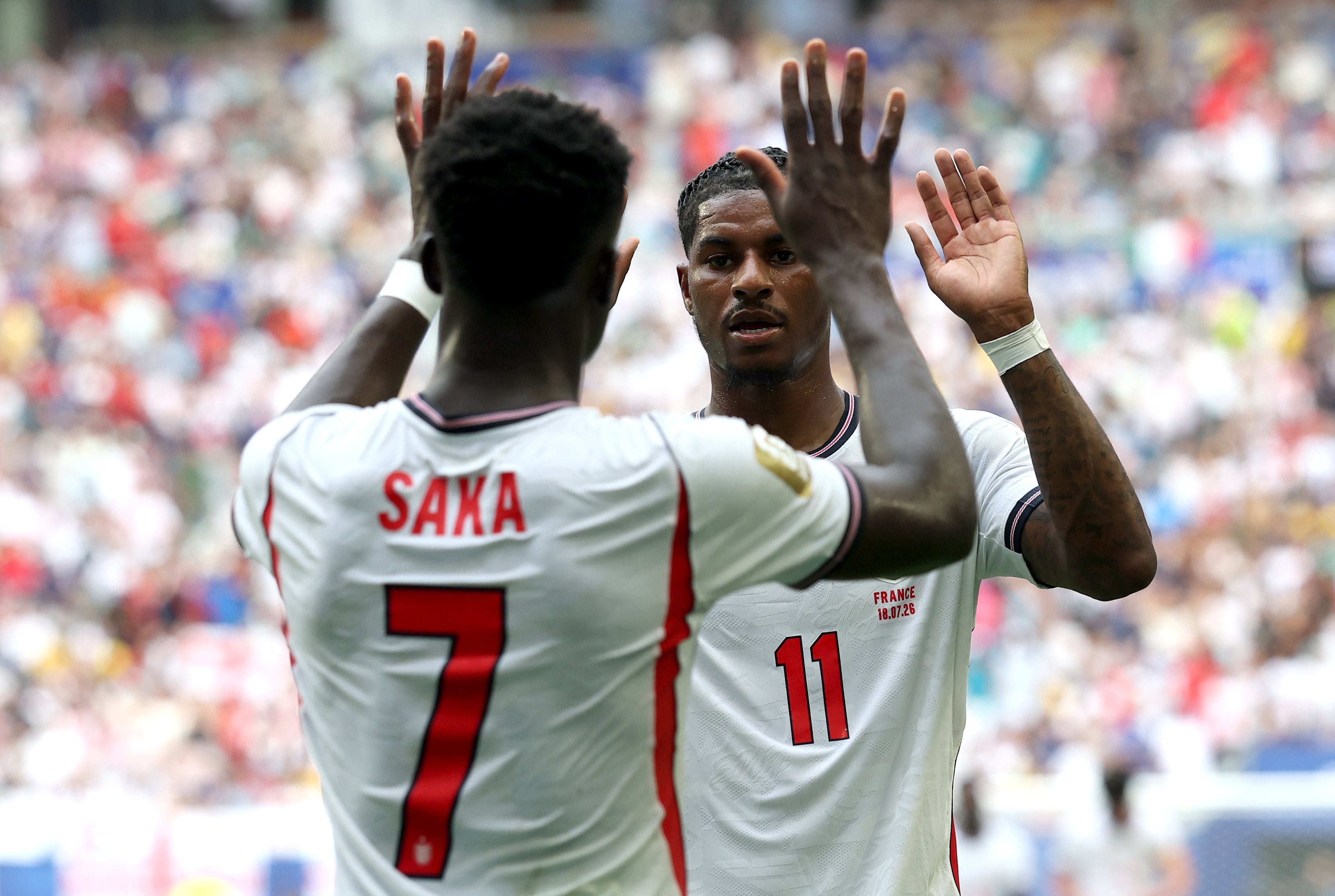 Bukayo Saka and Marcus Rashford impressed against France