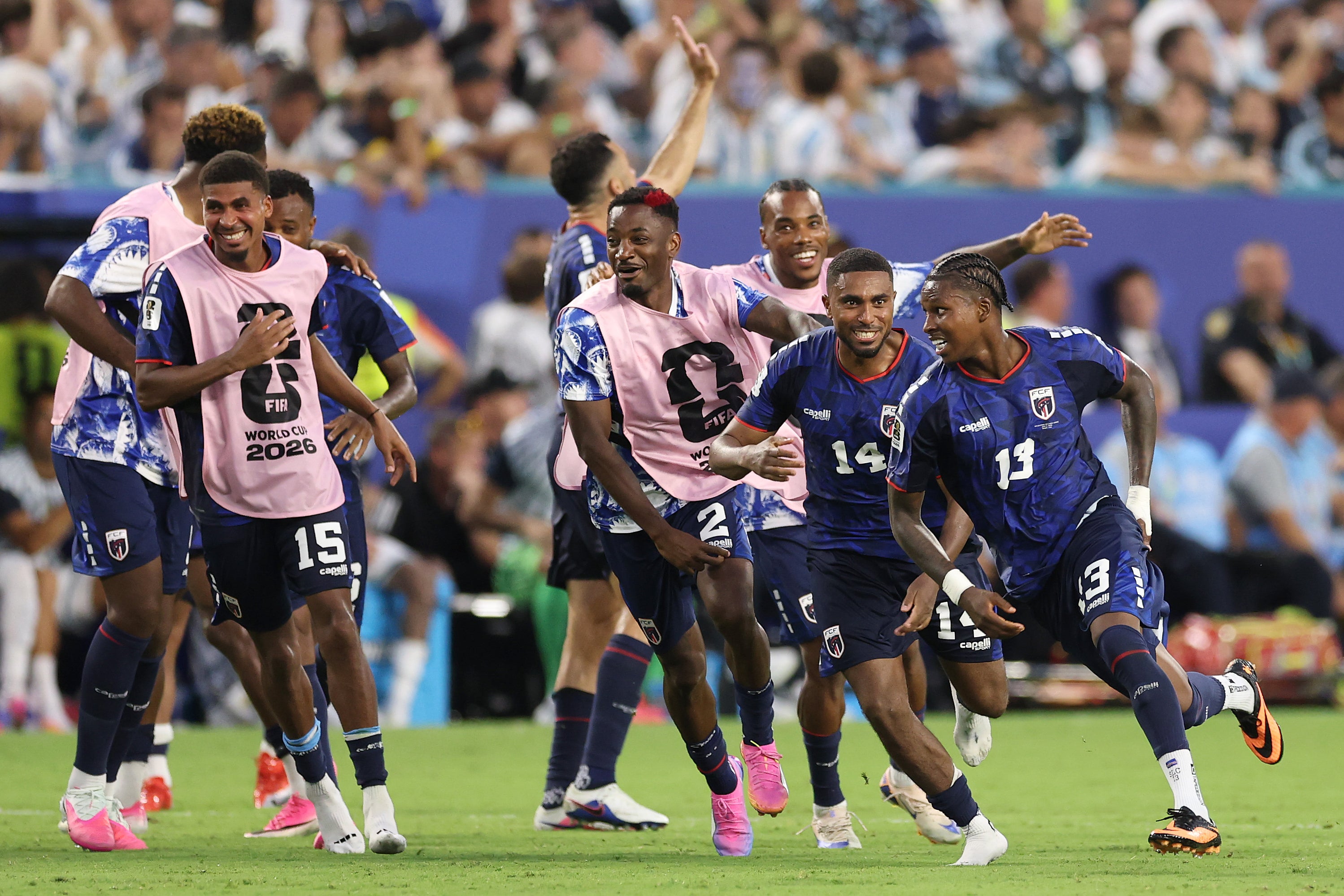 Sidny Lopes Cabral of Cabo Verde celebrates after scoring vs Argentina (Getty)