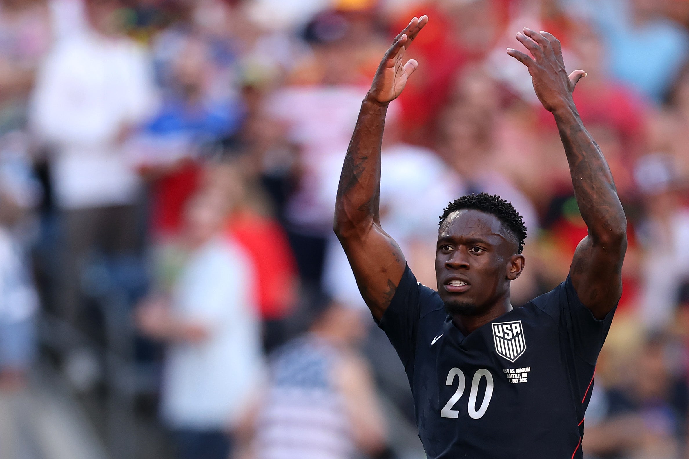 Folarin Balogun was able to play against Belgium with President Donald Trump's intervention assisting the suspension of his ban (Getty)
