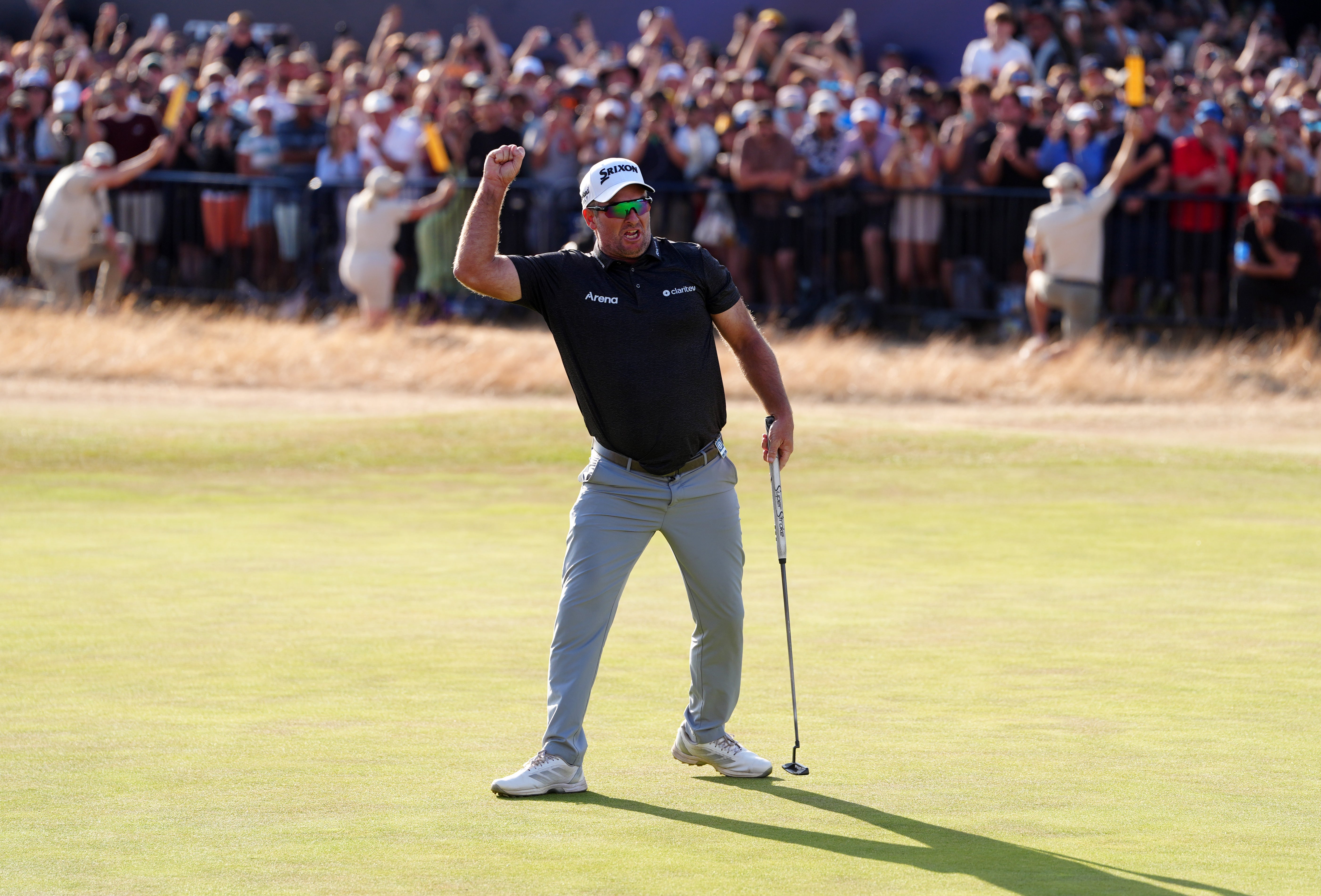 Ryan Fox of New Zealand celebrates winning the 154th Open Championship at Royal Birkdale