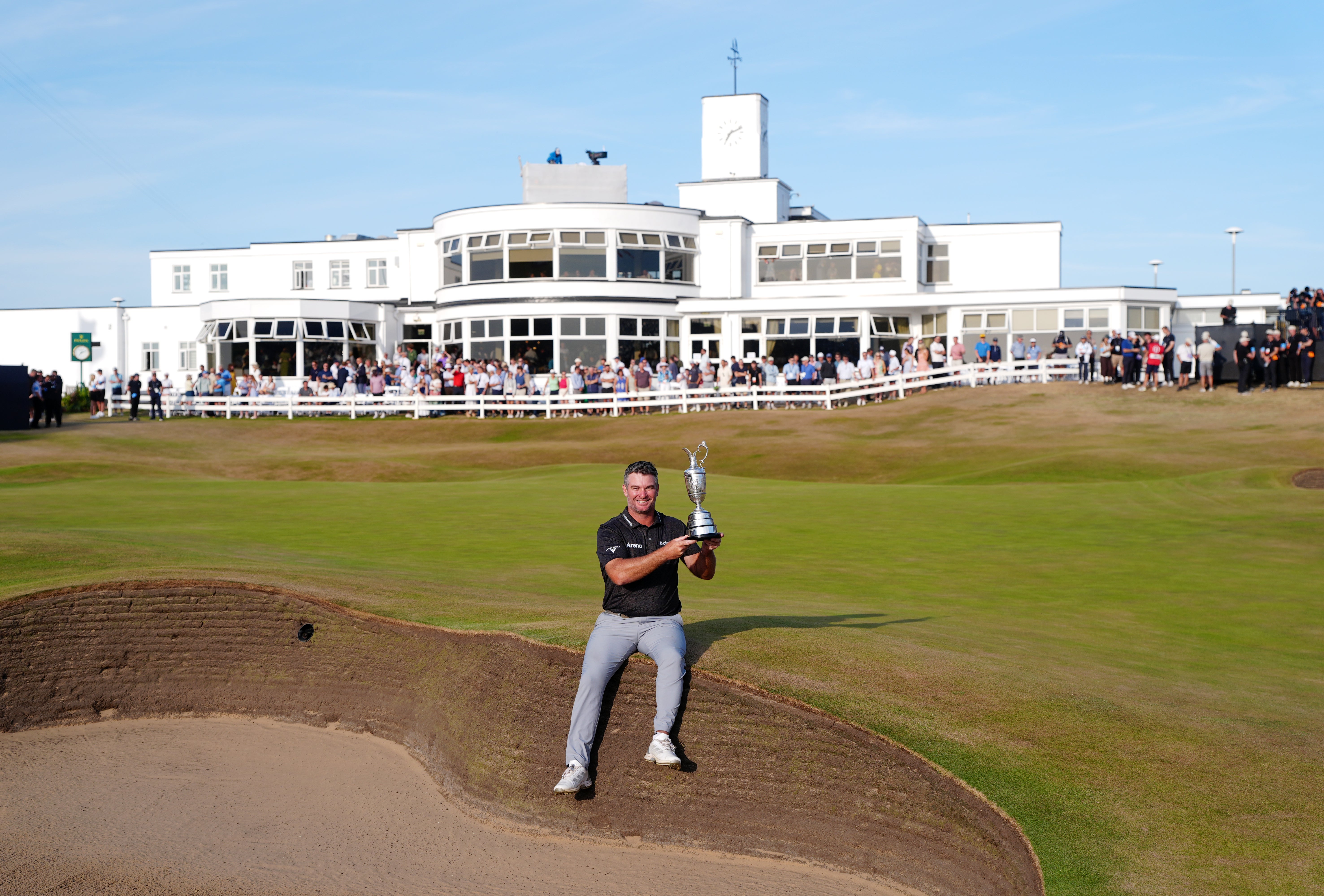 Ryan Fox of New Zealand with the Claret Jug after winning the 154th Open Championship at Royal Birkdale