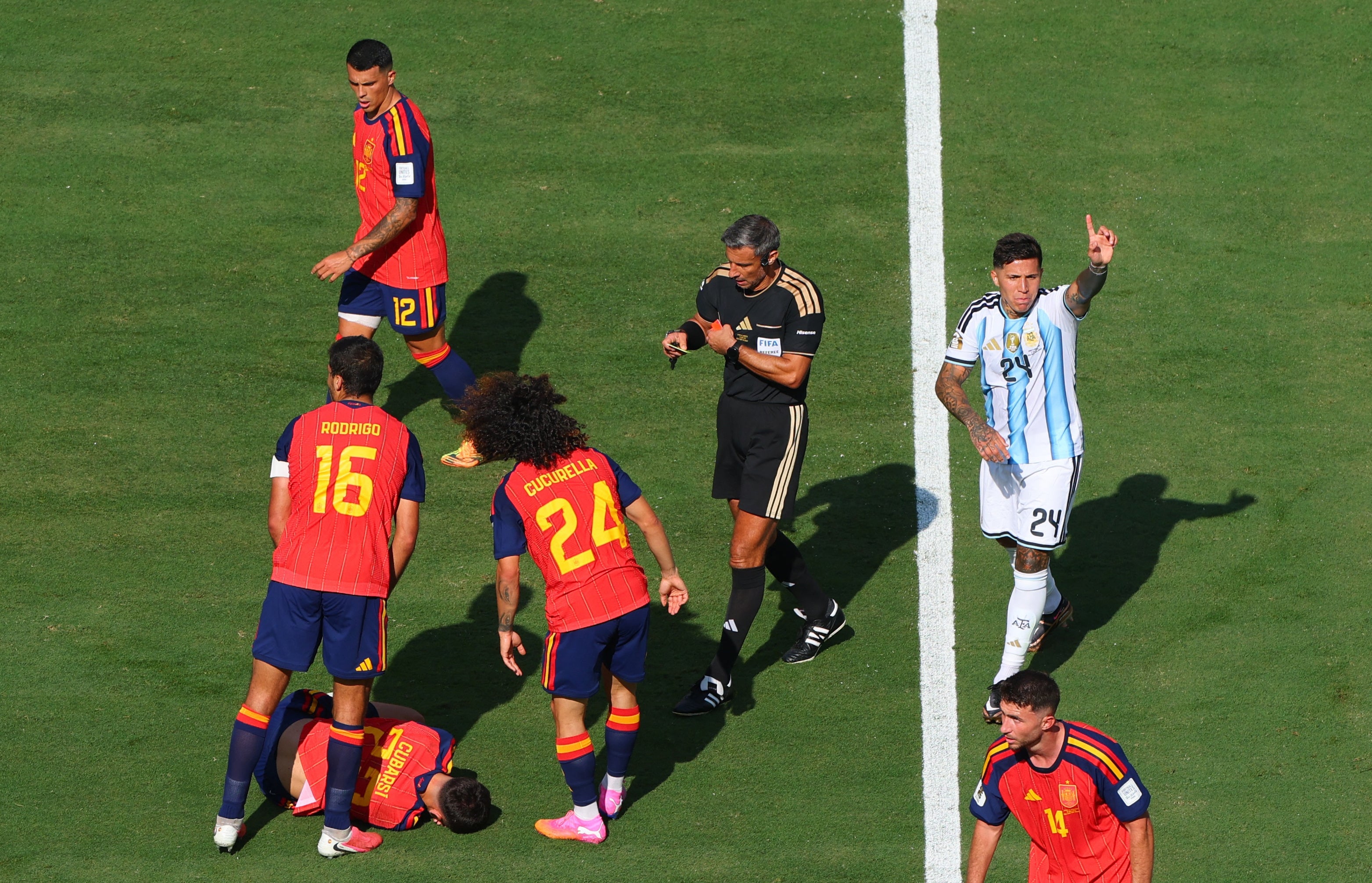 Fernandez was previously booked for dissent