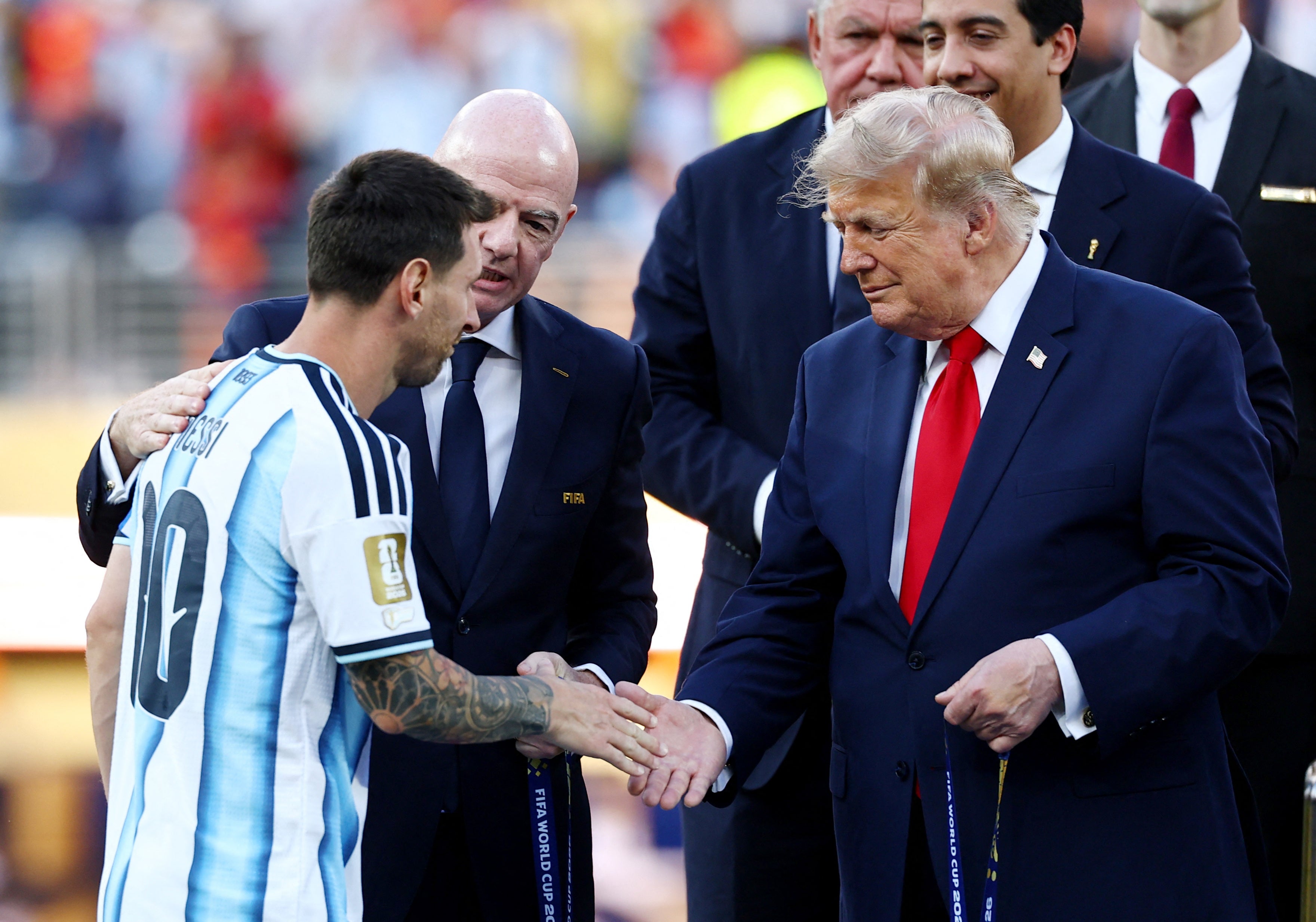 Trump presented Lionel Messi with his runners-up medal