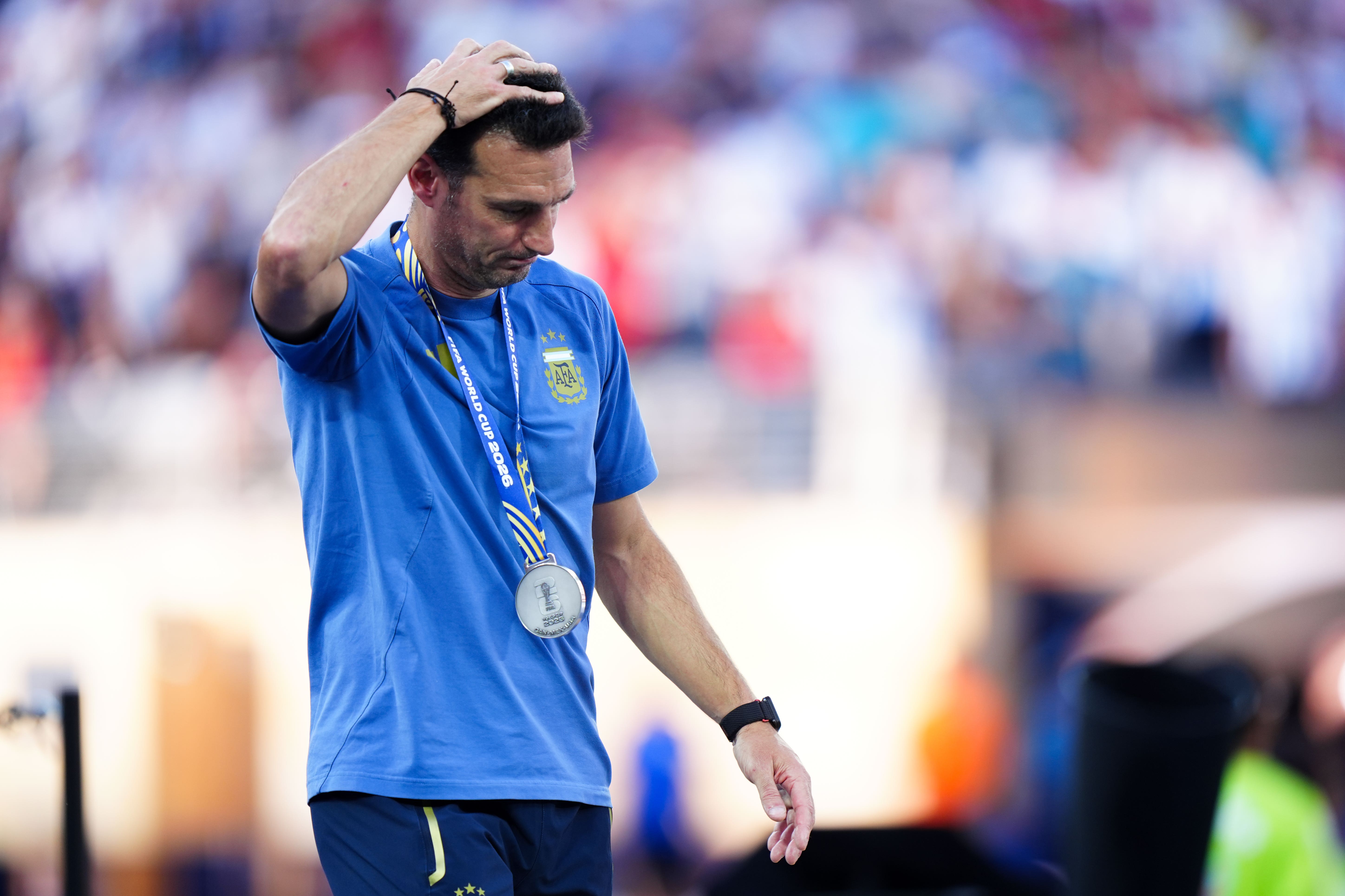 Argentina manager Lionel Scaloni following his side’s World Cup final defeat