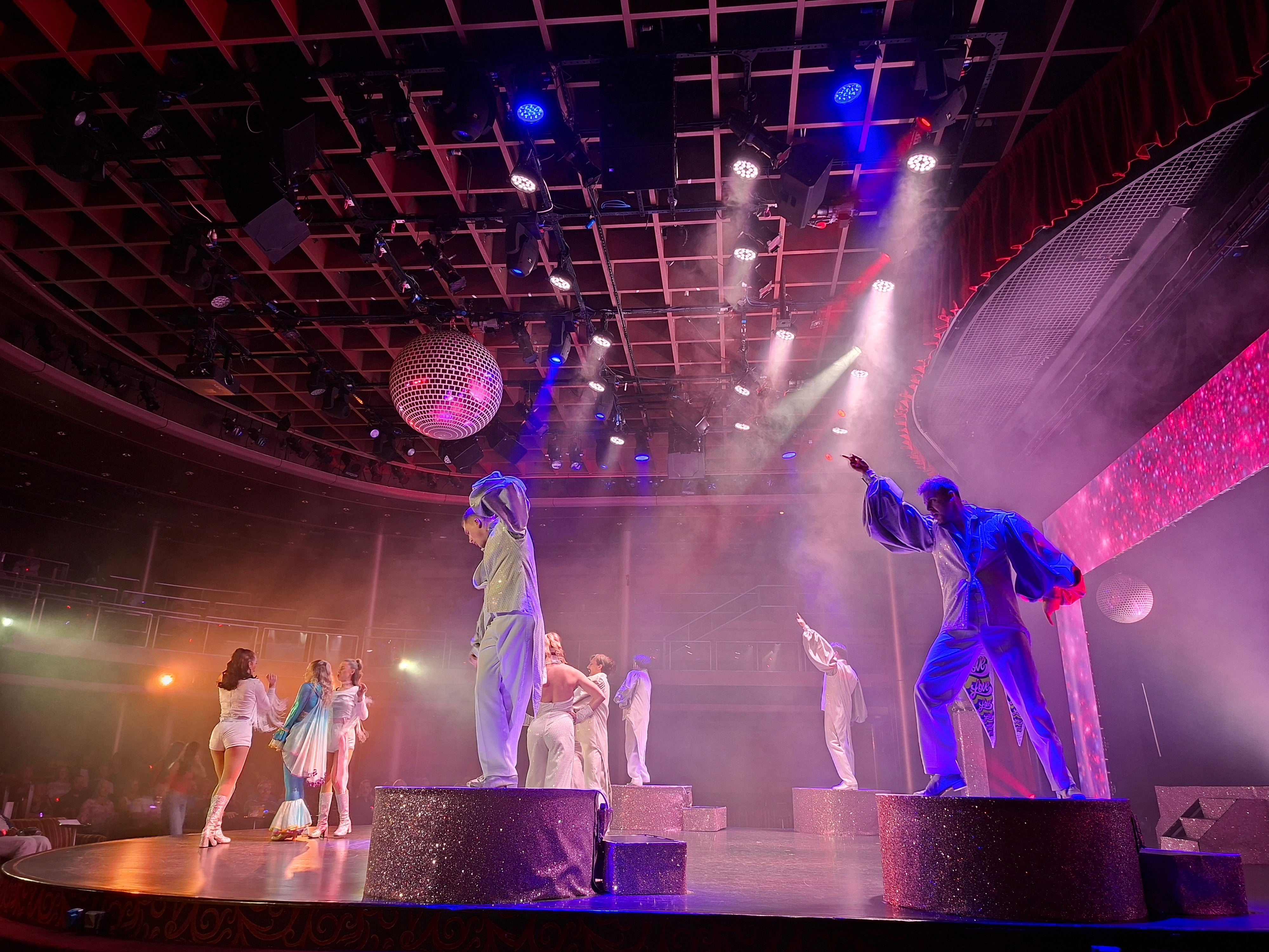 Disco below deck: The Ambience offers a range of theatre and cabaret shows throughout the cruise