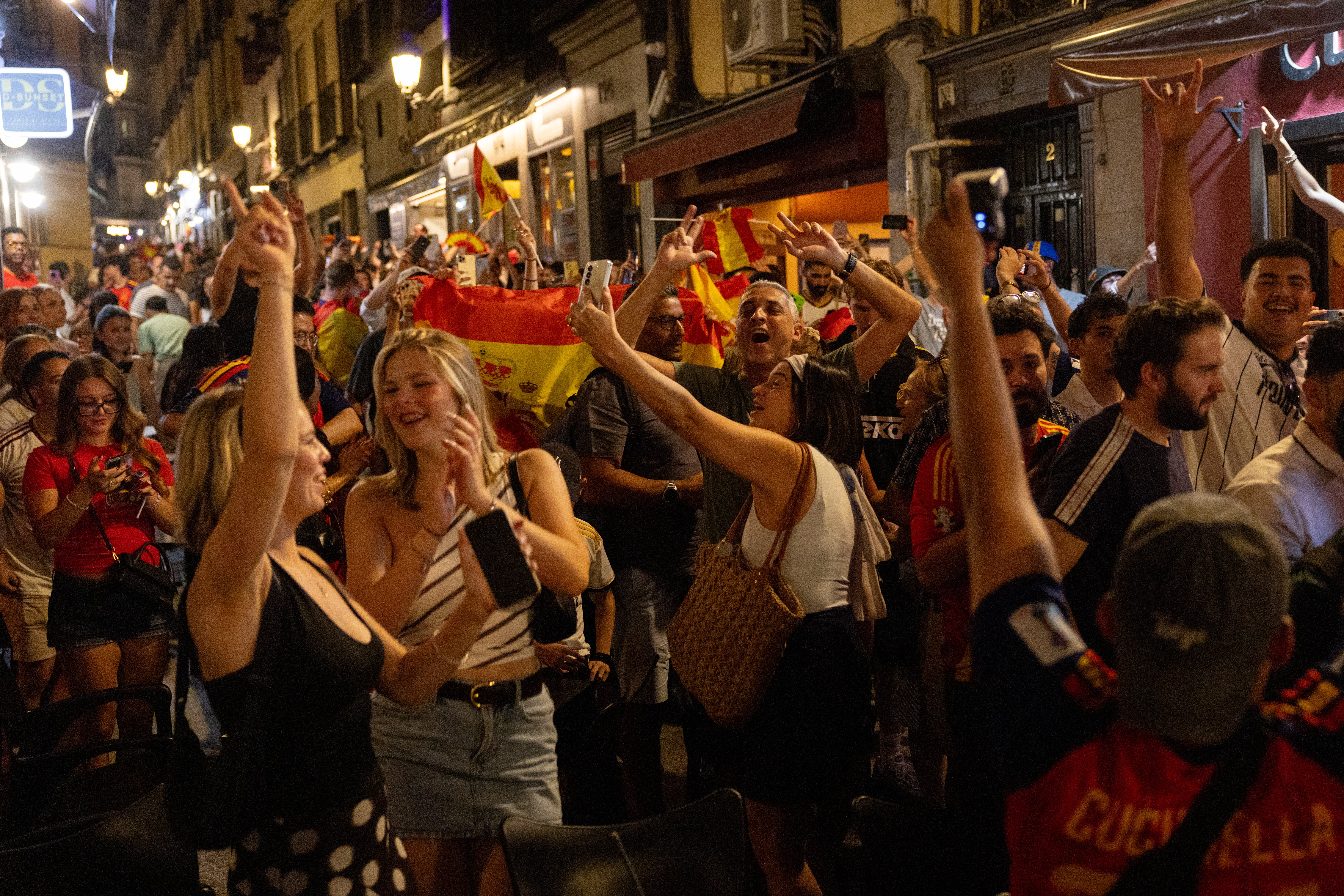 Fans took to the streets across the country, including Madrid