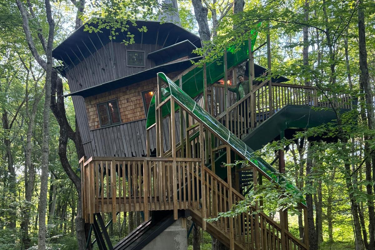 The treehouse accommodation at at The Winvian in Connecticut (The Independent)