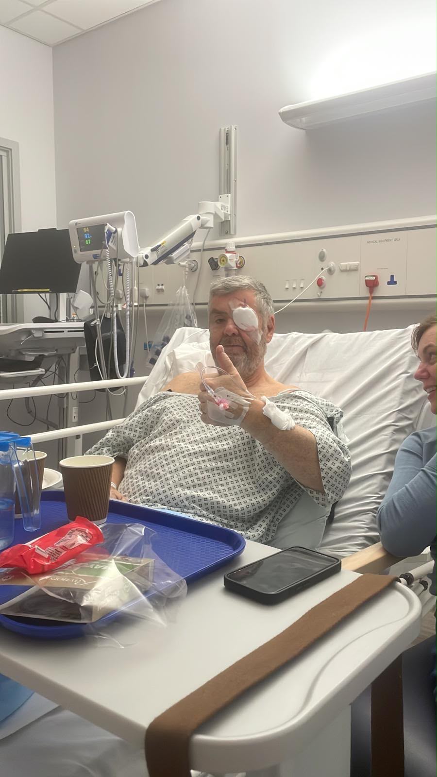 Jez Bridges, 59, was diagnosed with a type of eye cancer after visiting the opticians