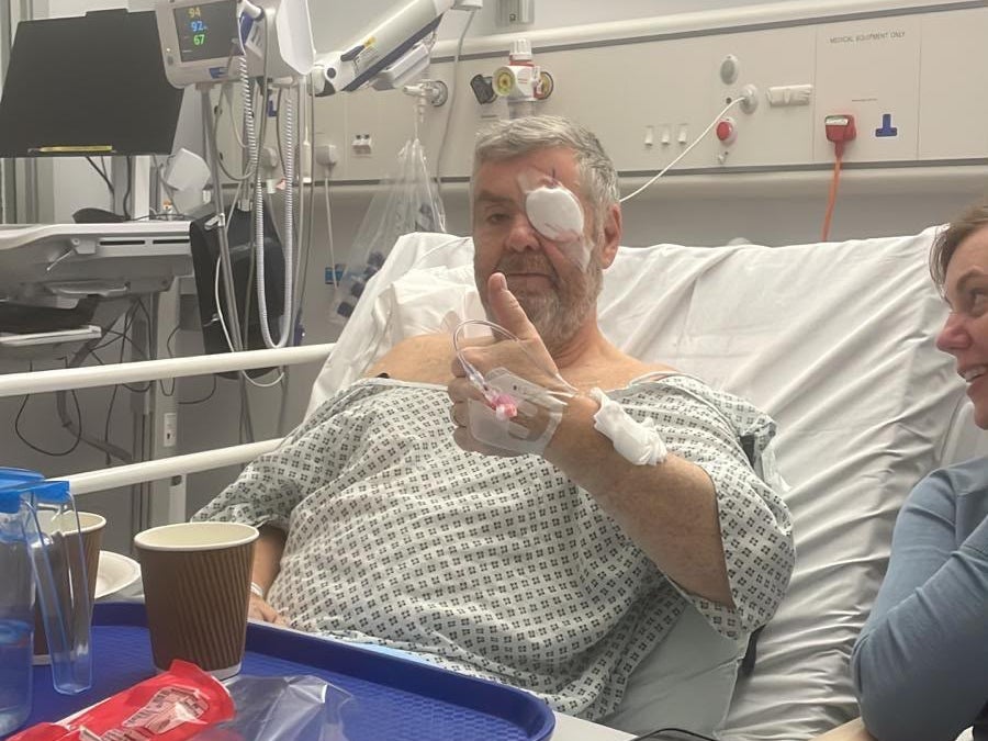 Jez Bridges, 59, was diagnosed with a type of eye cancer after visiting the opticians (Jez Bridges)
