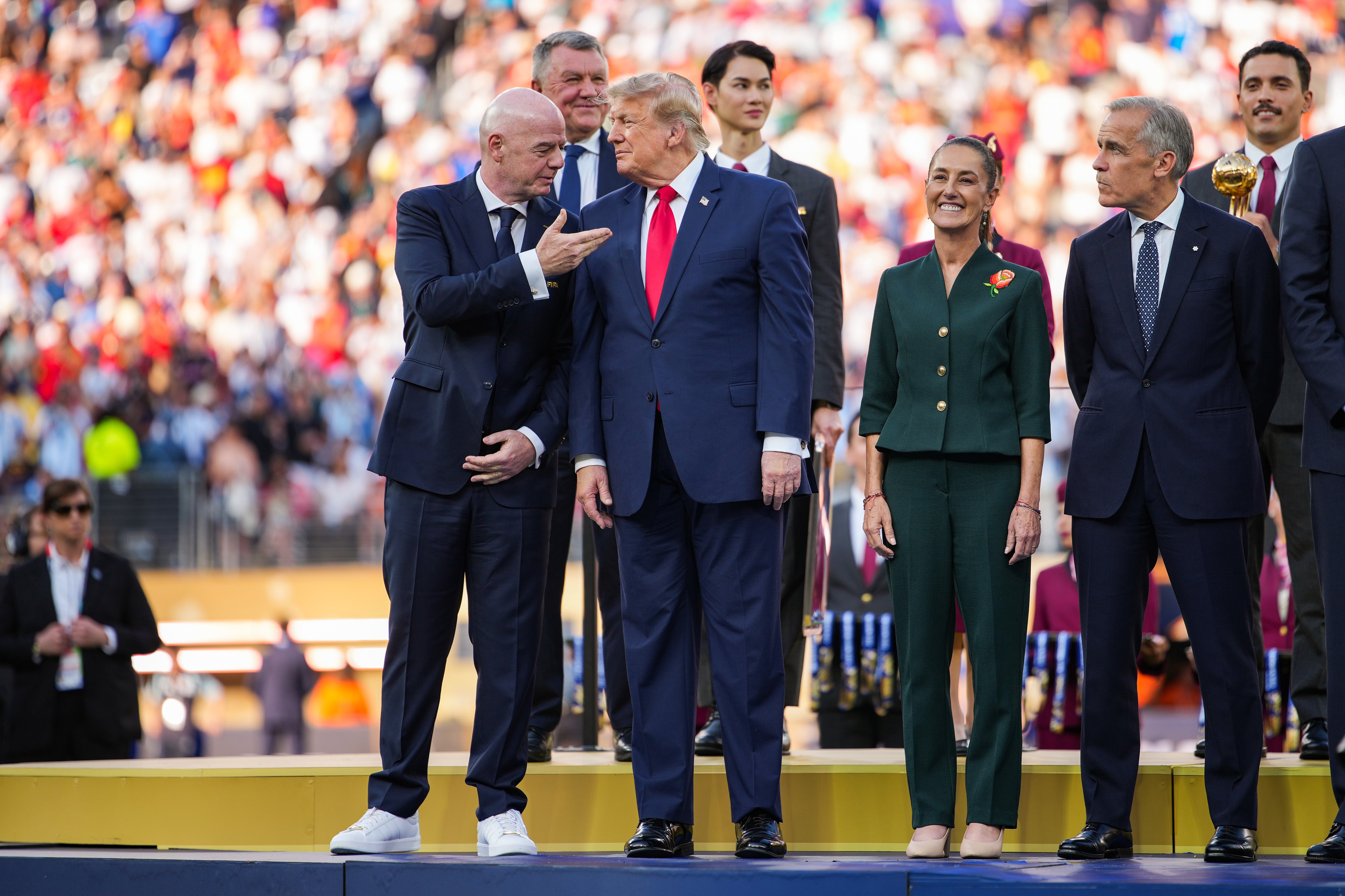 Trump spoke to Mark Carney (far-right) about the Canadian wildfires (Getty)