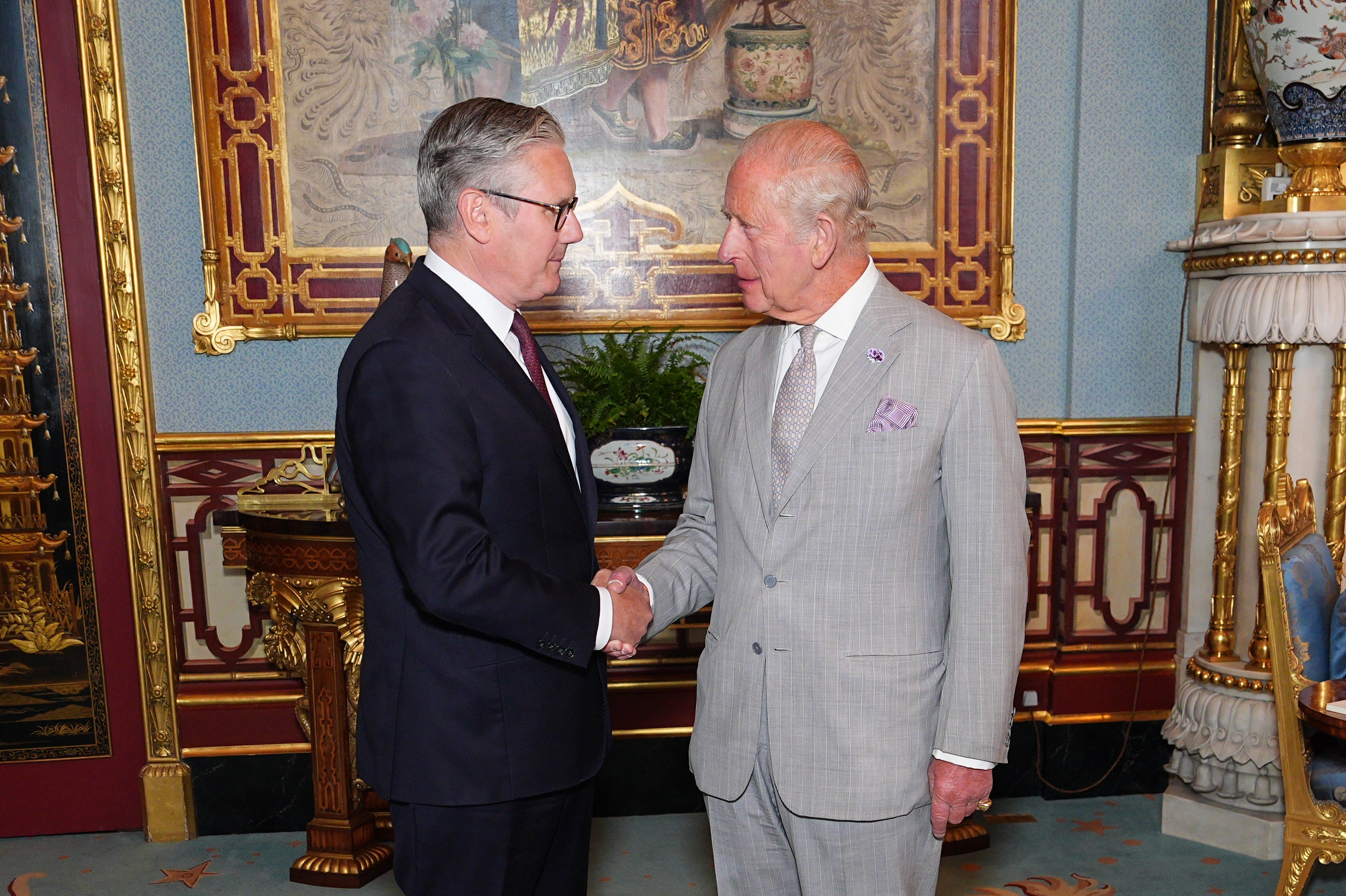 The King with Sir Keir Starmer who visited Buckingham Palace to offer his resignation (Aaron Chown/PA) (PA Wire)