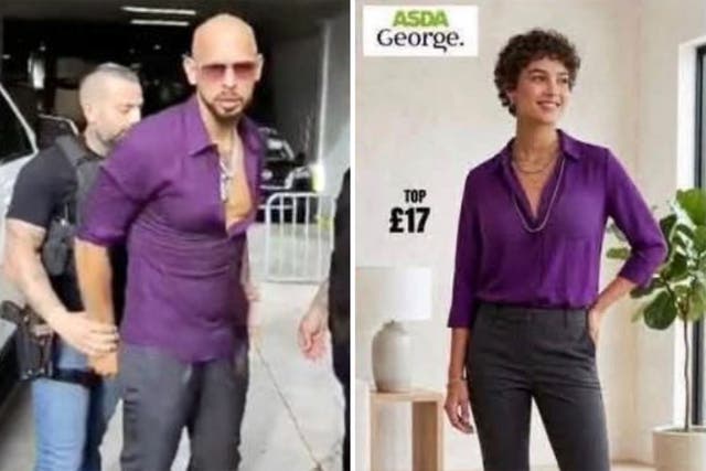 <p>Consigue este look: el último atuendo con el que Andrew Tate apareció tras su arresto está haciendo que la gente lo compare con marcas de moda de gran consumo</p>