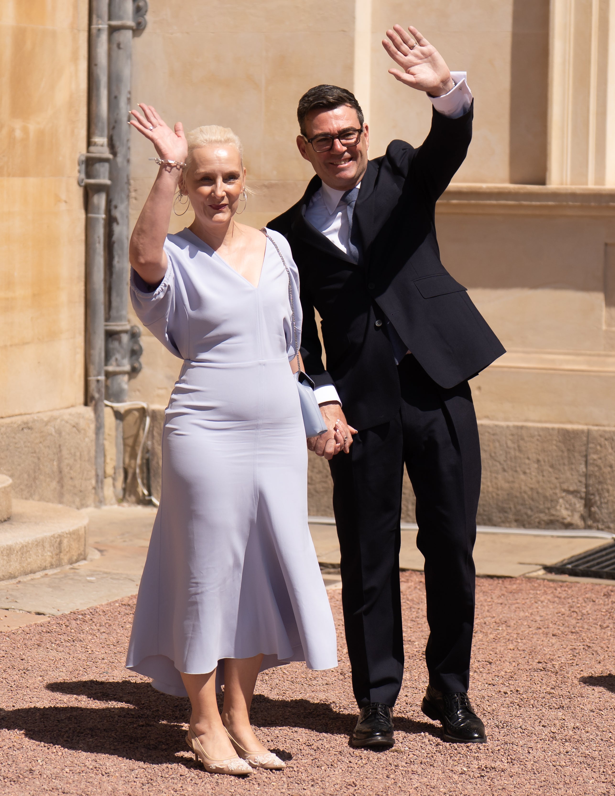 Prime Minister Andy Burnham and his wife Marie-France van Heel leaving Buckingham Palace (Aaron Chown/PA) (PA Wire)