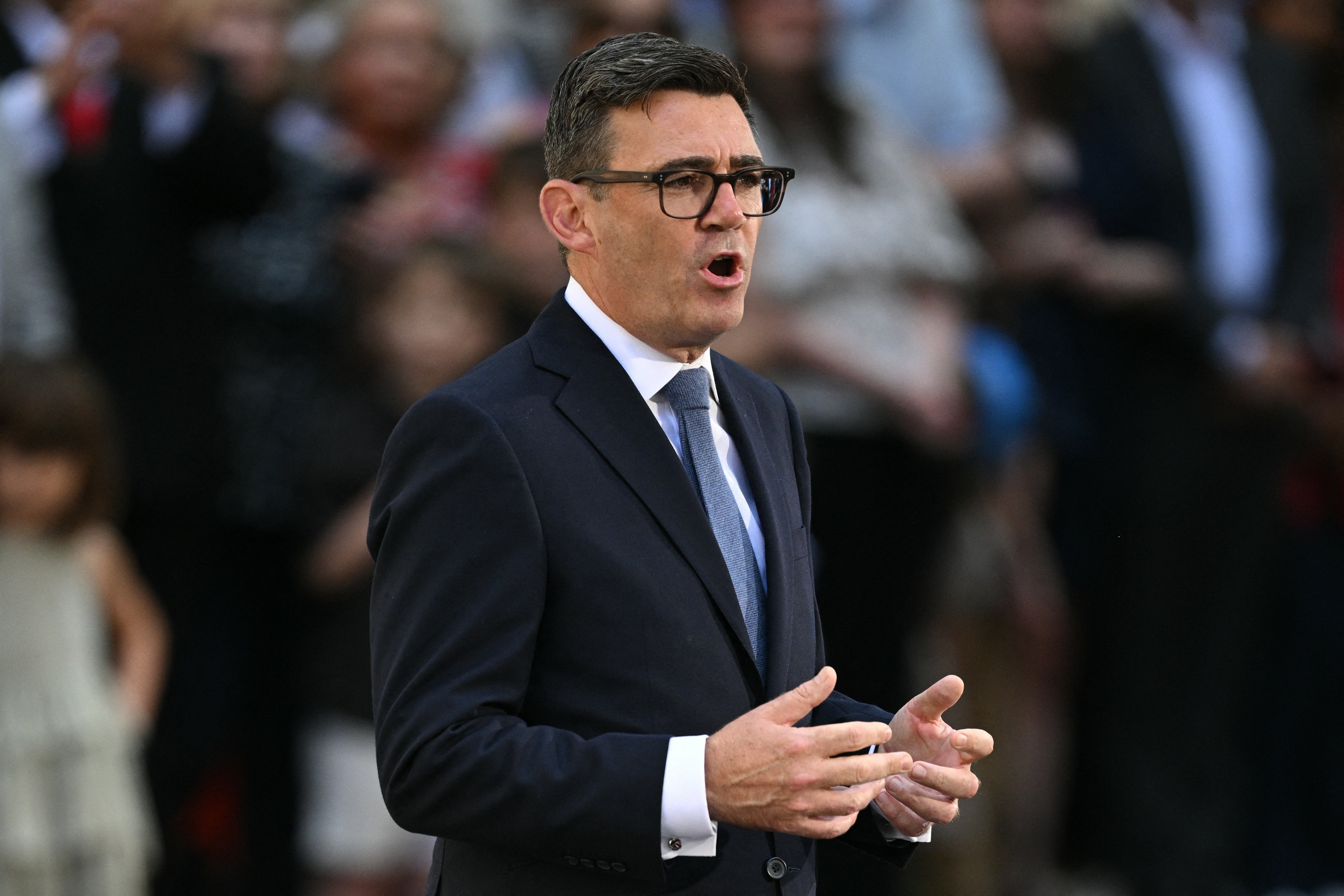 Andy Burnham gives his first speech after being asked by the king to form the next government, outside 10 Downing Street in central London on July 20, 2026. (Photo: Oli SCARFF/AFP via Getty Images)