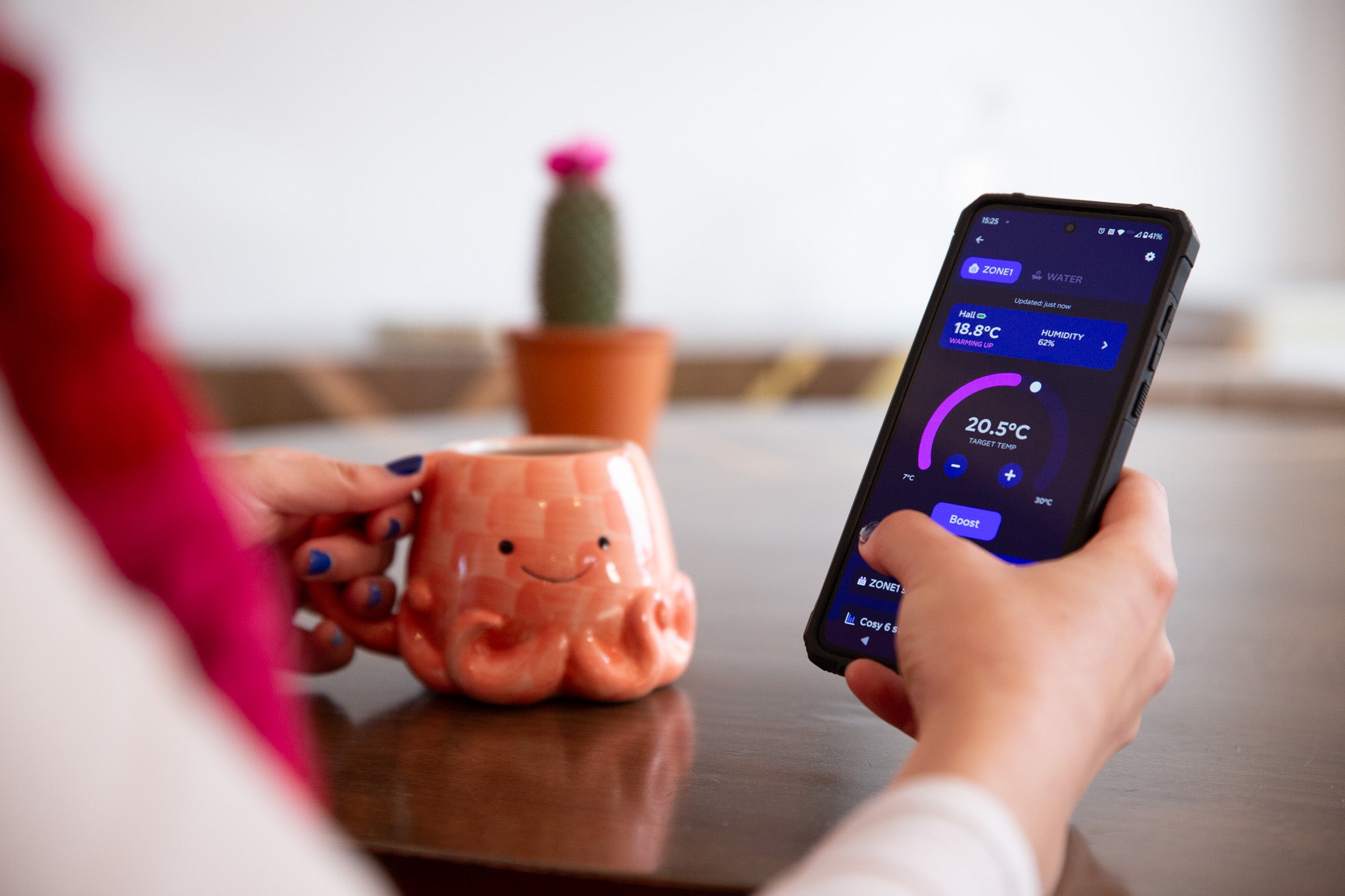 The Octopus smart interface allows homeowners to easily monitor performance and optimise heating efficiency