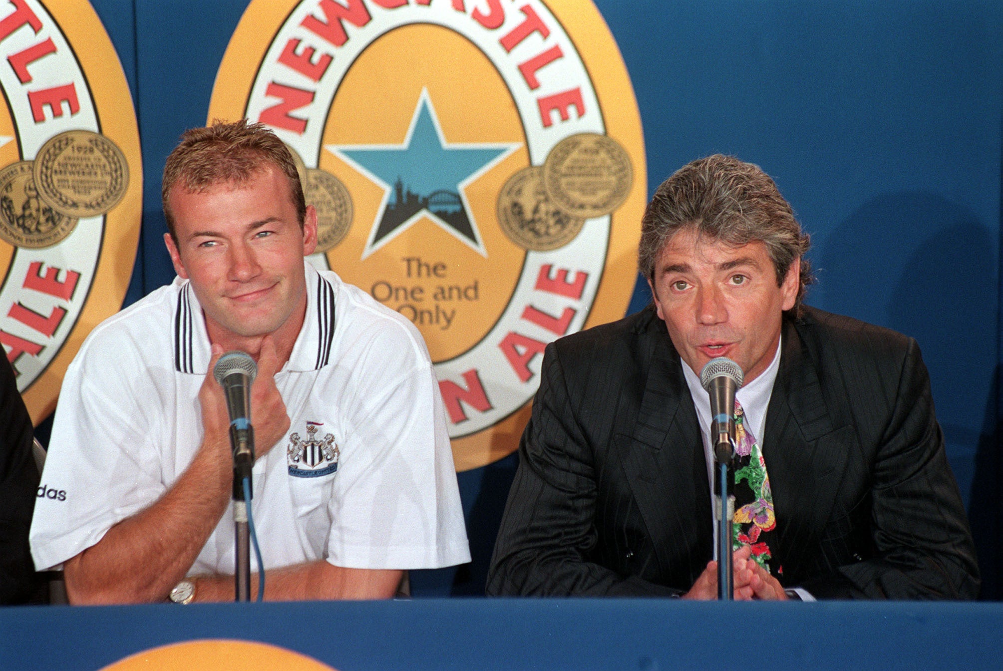 Alan Shearer with manager Kevin Keegan