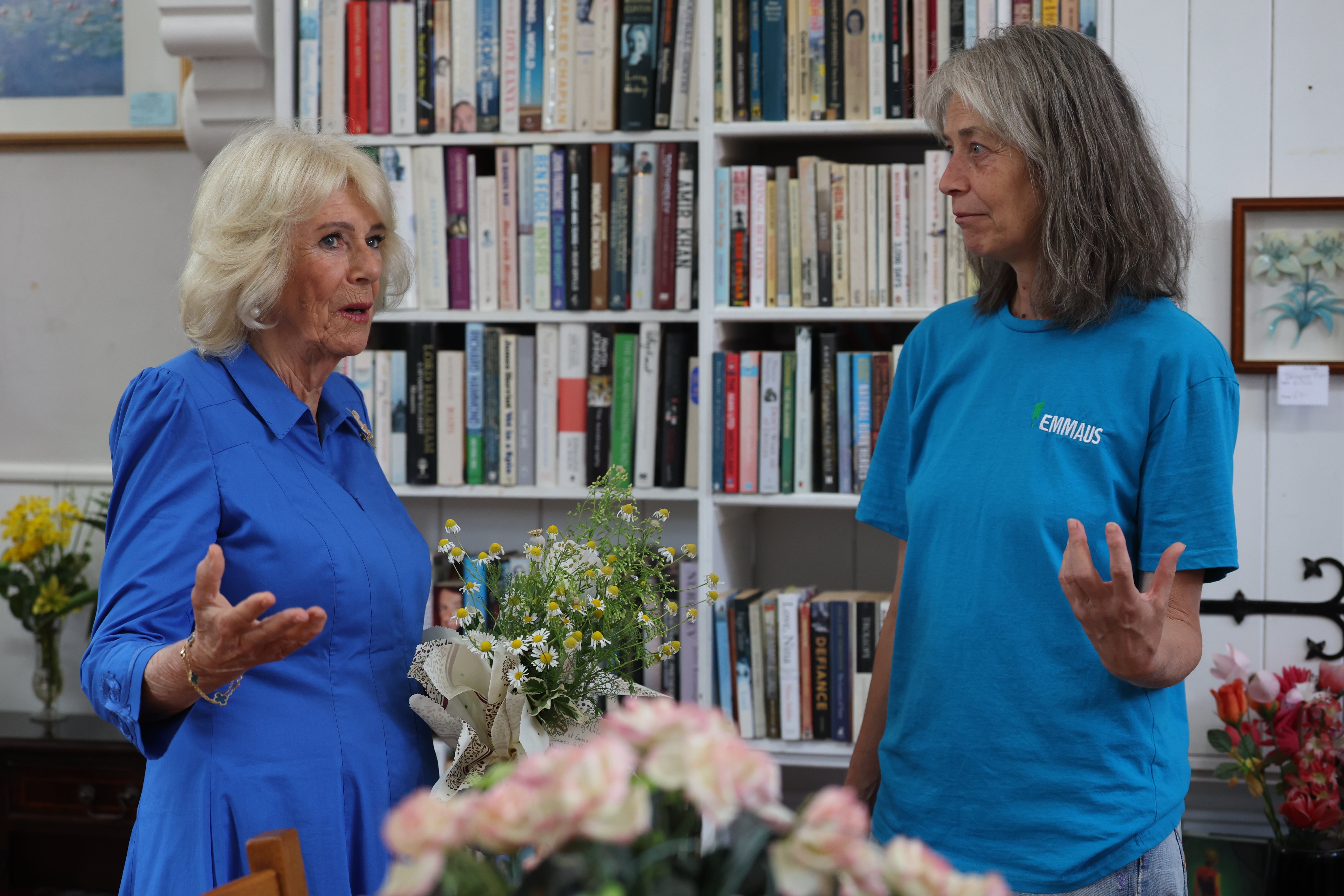 Camilla meeting companion Pascalle Sweerts (Chris Radburn/PA) (PA Wire)