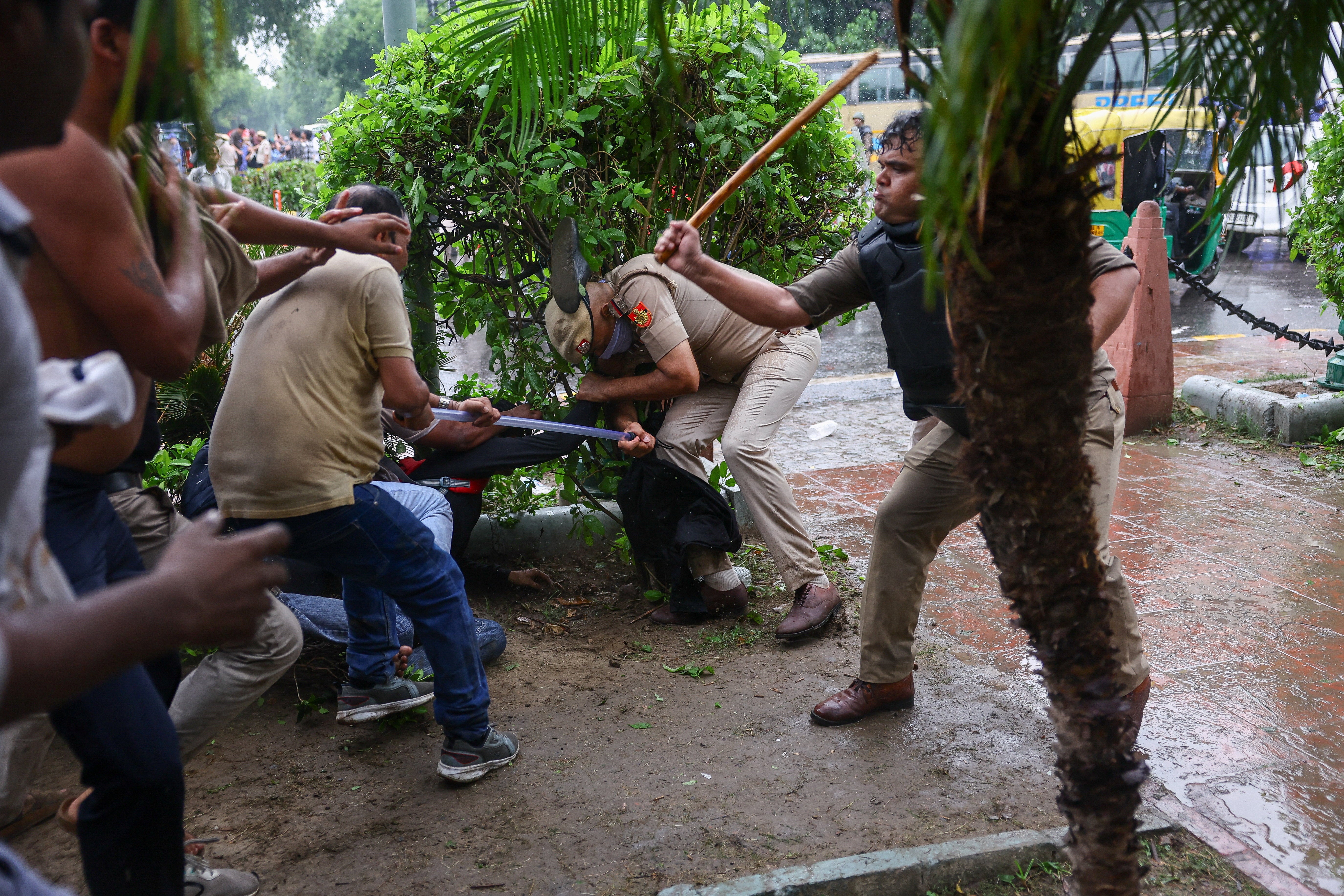 Police use batons to quell protesters