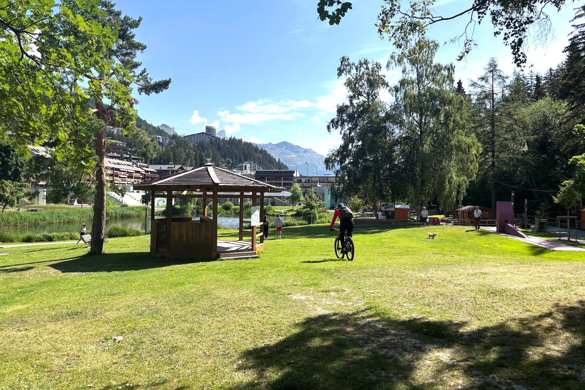 In the summer months, instructors from the local ski school teach beginner through to advanced level mountain biking (James Reynolds / The Independent)