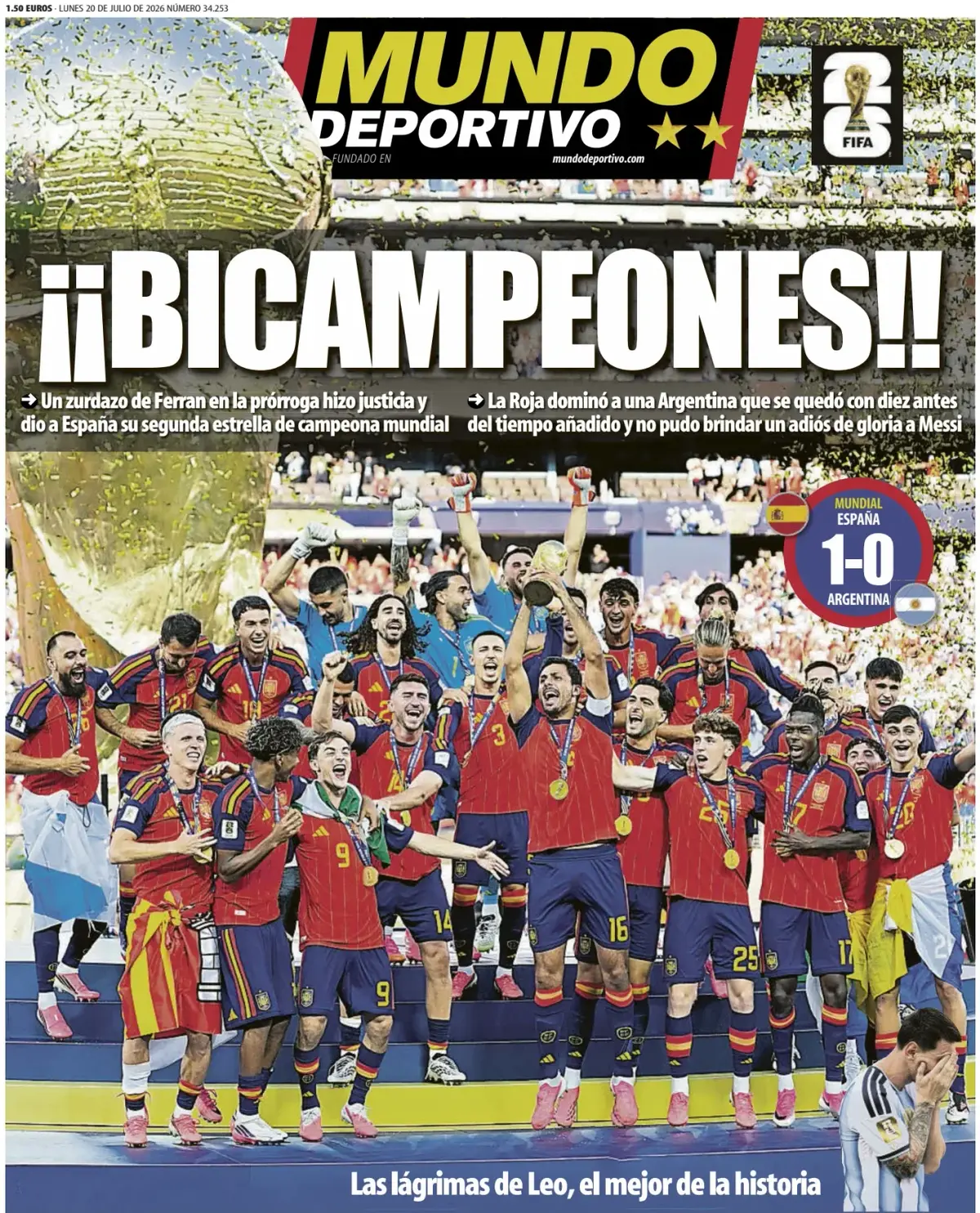 Mundo Deportivo reacts to Spain's World Cup win: 'Double champions!' (Mundo Deportivo)