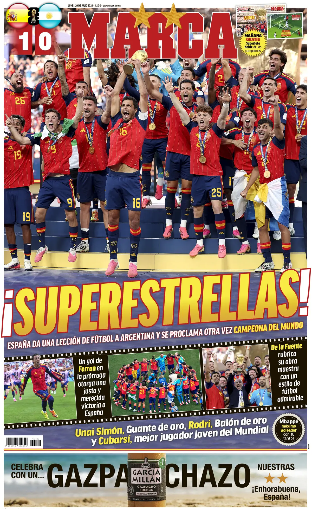 Marca reacts to Spain's World Cup win: 'Superstars!' (Marca)