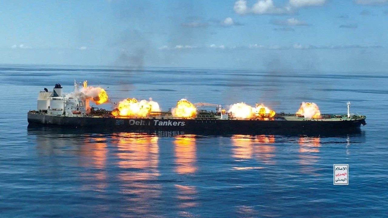 Explosions on the Sounion oil tanker in the Red Sea on 29 August 2024