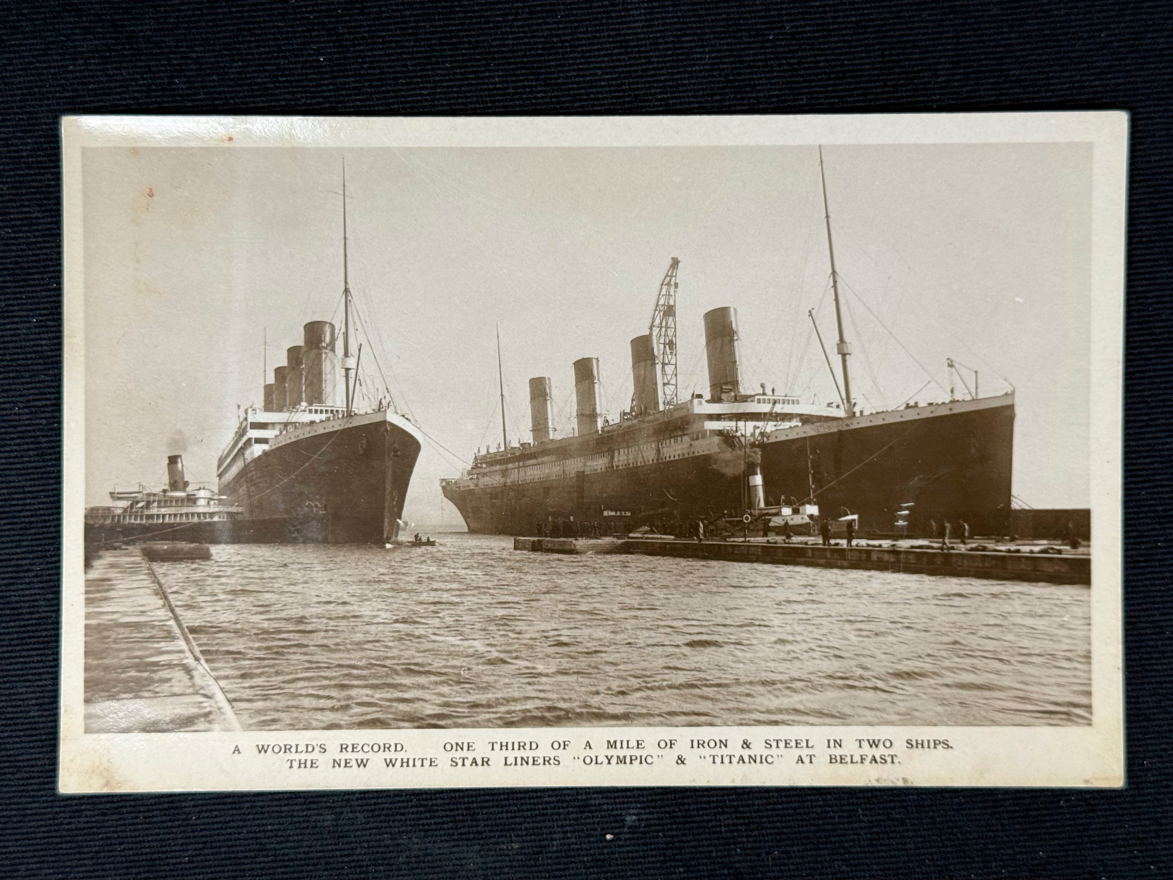 The Titanic alongside her sister ship, Olympic