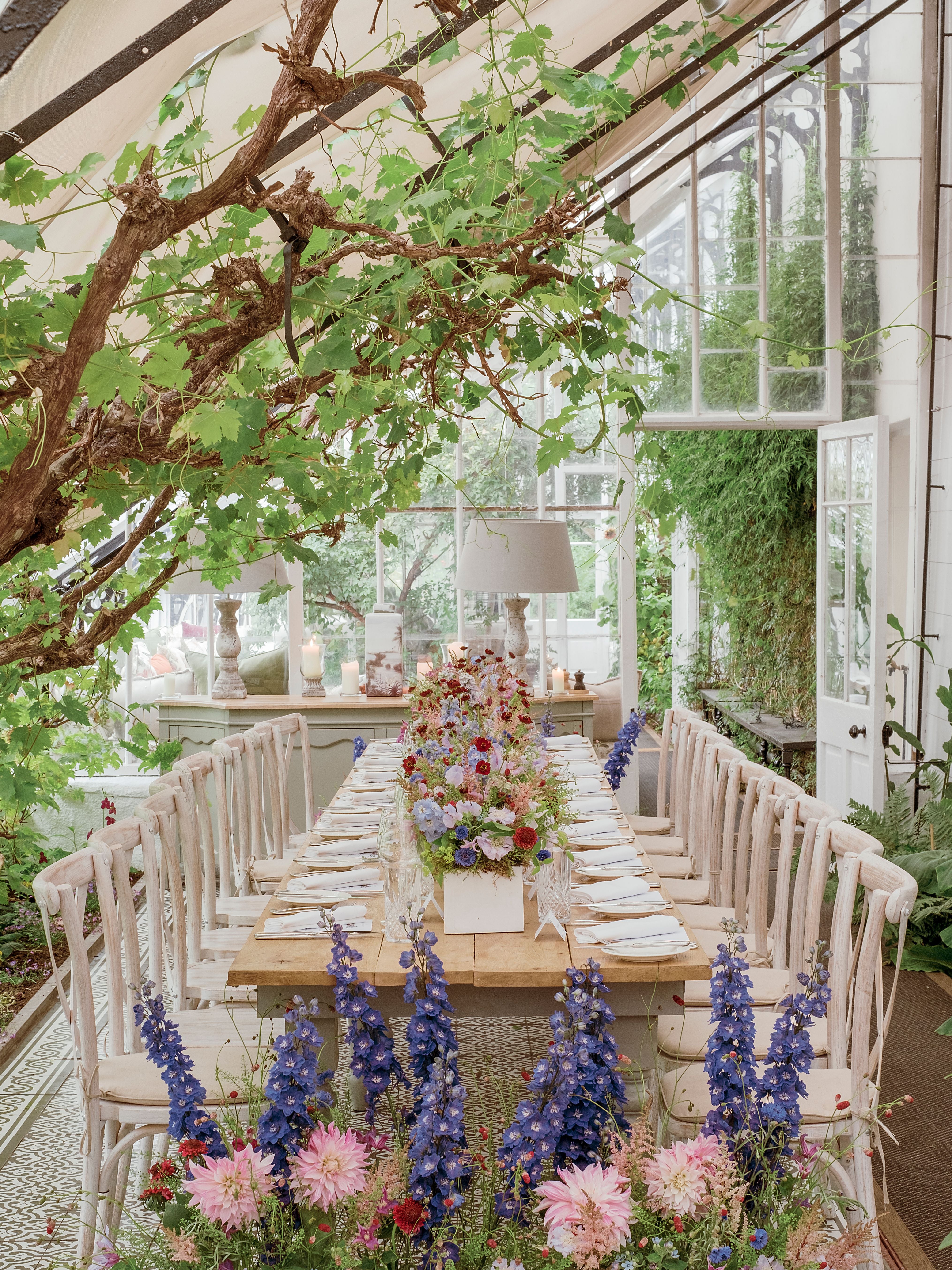 Vine Room floral table set-up at The Azalea (Nathan Rollinson/Glenapp Castle/PA)