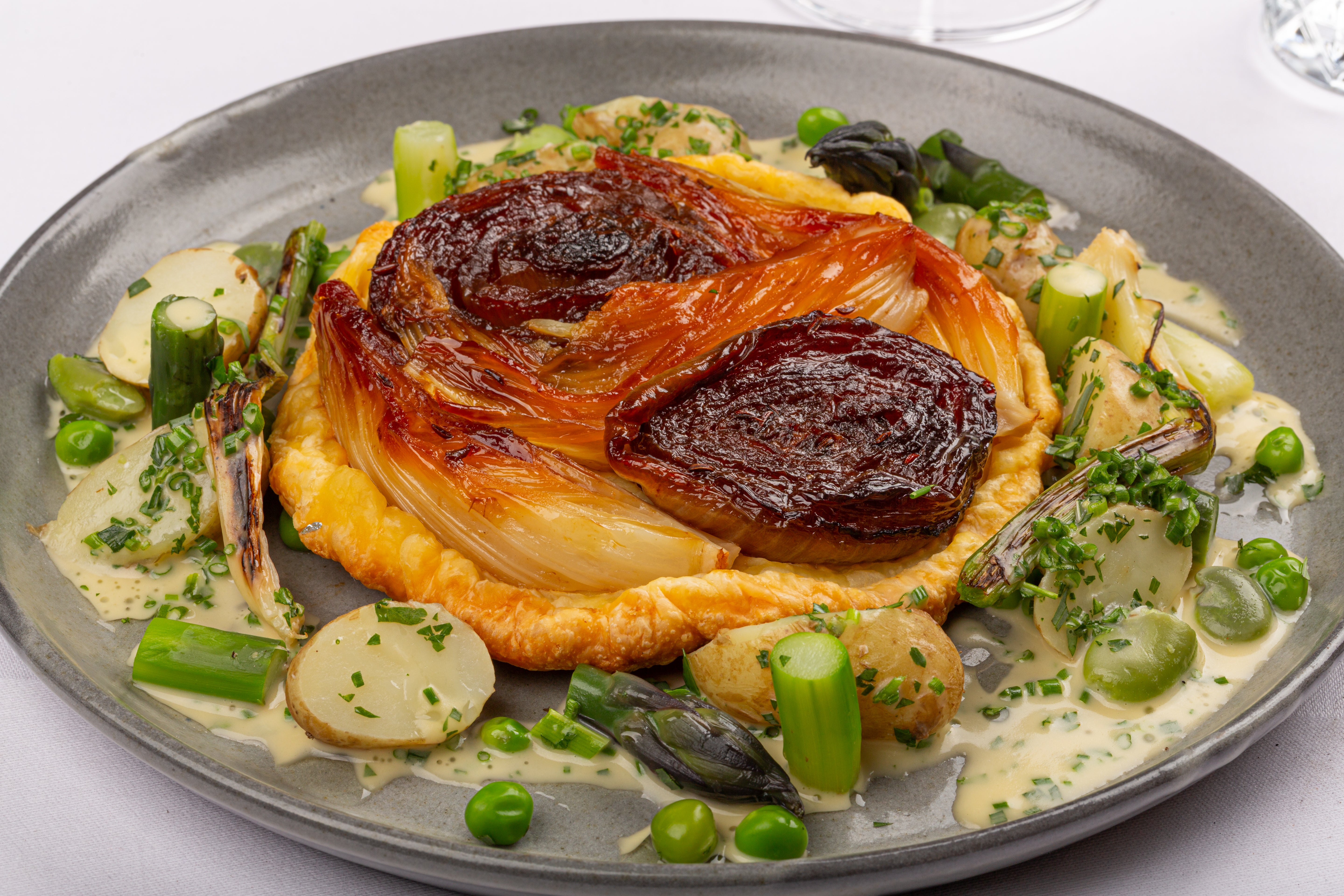 Roscoff Onion and Fennel ‘Tarte Tatin’ at The Azalea (Jonathan Allan/Glenapp Castle/PA)