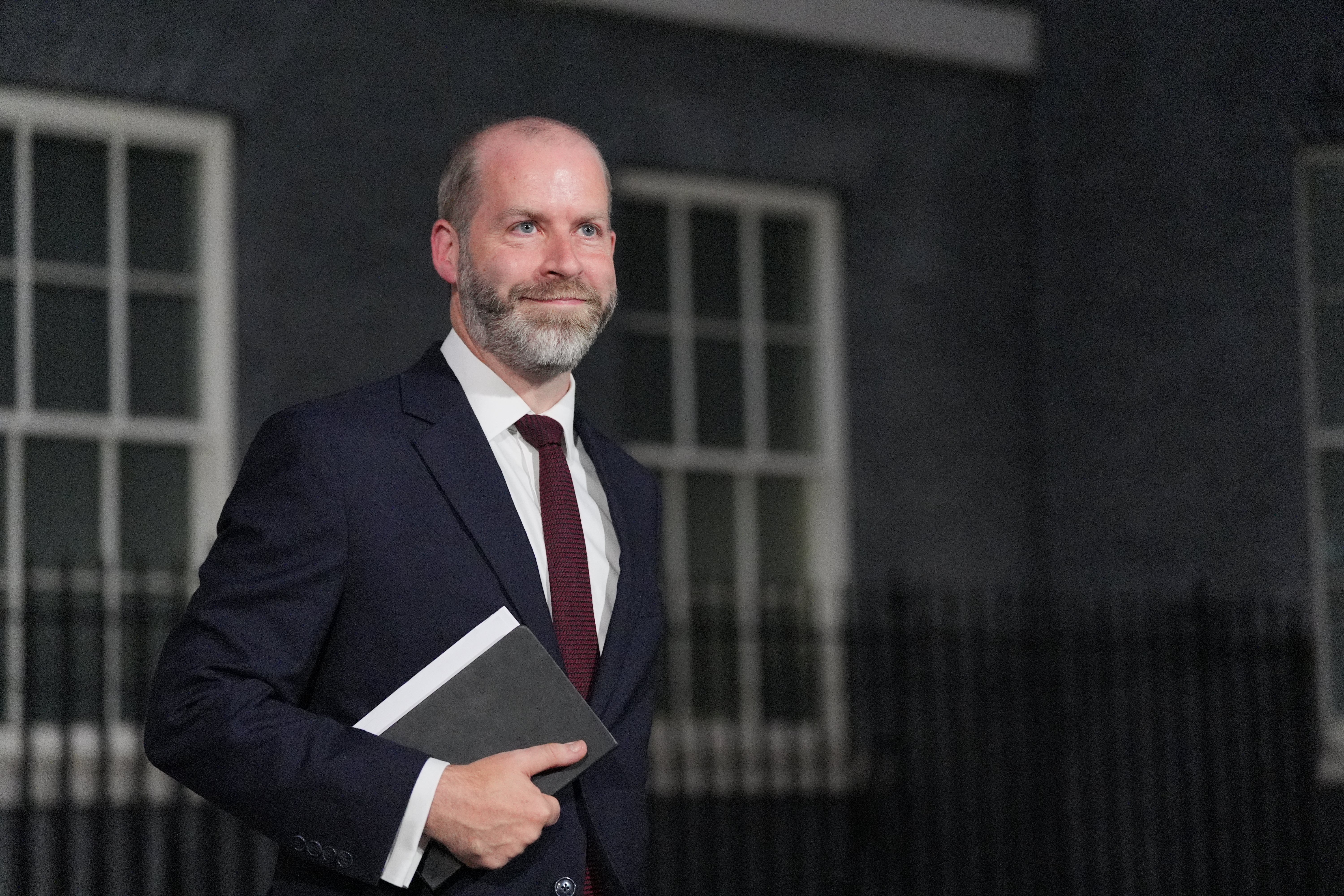 Newly appointed Business Secretary Jonathan Reynolds leaving number 10 Downing Street (PA)